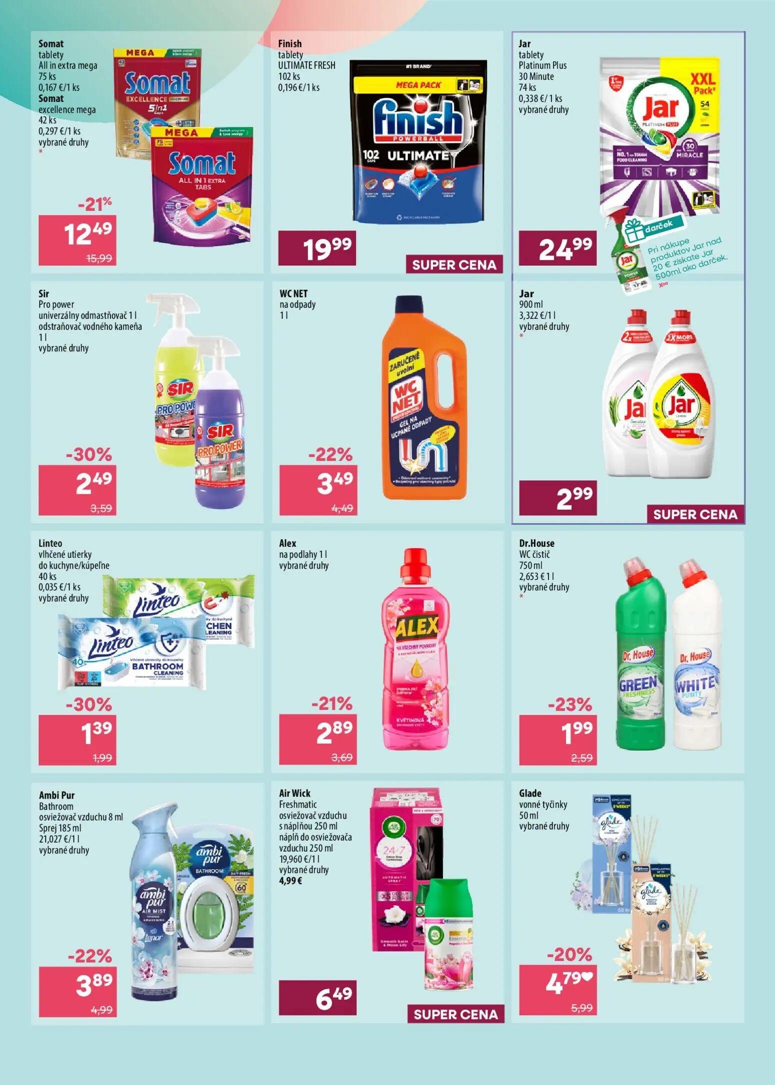101 Drogerie leták, strana 8 z 16 — Somat tablety All in extra mega, Glade vonné tyčinky, Sir Pro power univerzálny odmastňo…