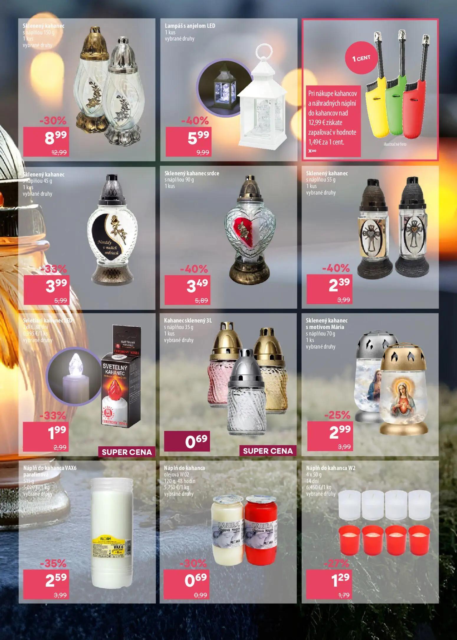 101 Drogerie leták, strana 10 z 16 — Skleneny k s náplňou, Lampáš s anjelom LED, Sklenený kahanecsrdce s náplňou