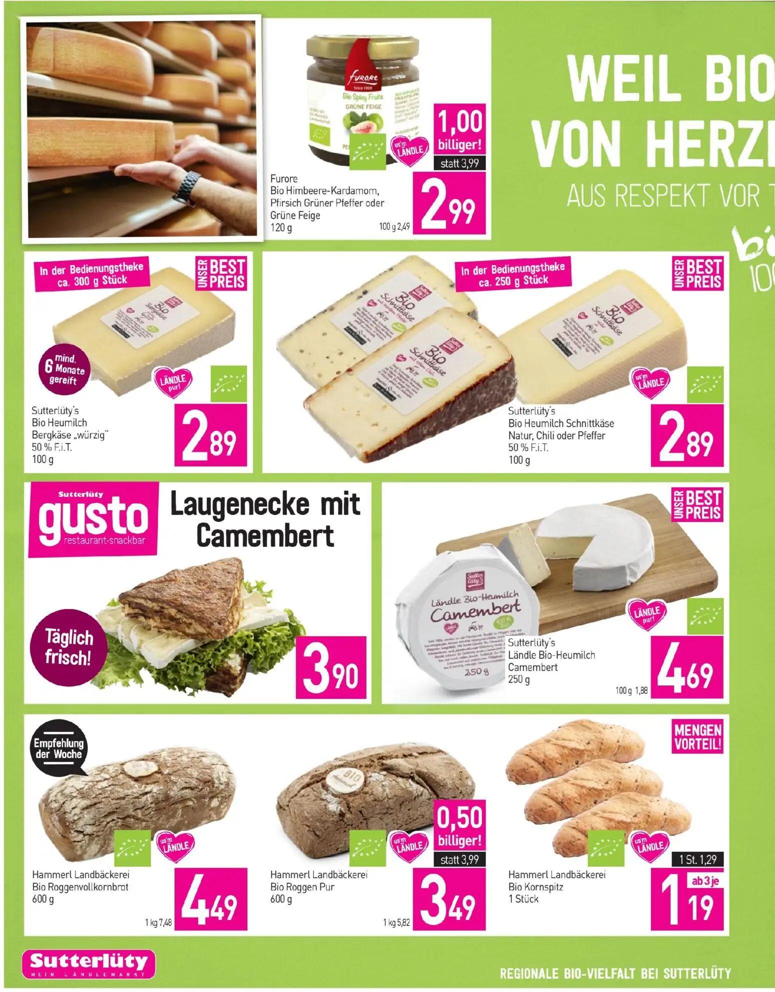 Sutterlüty Prospekt, Seite 10 von 20 — Furore Bio Himbeere-Kardamom, Pfirsich Grüner Pfeffer oder Grüne Feige, Hammerl Landb…