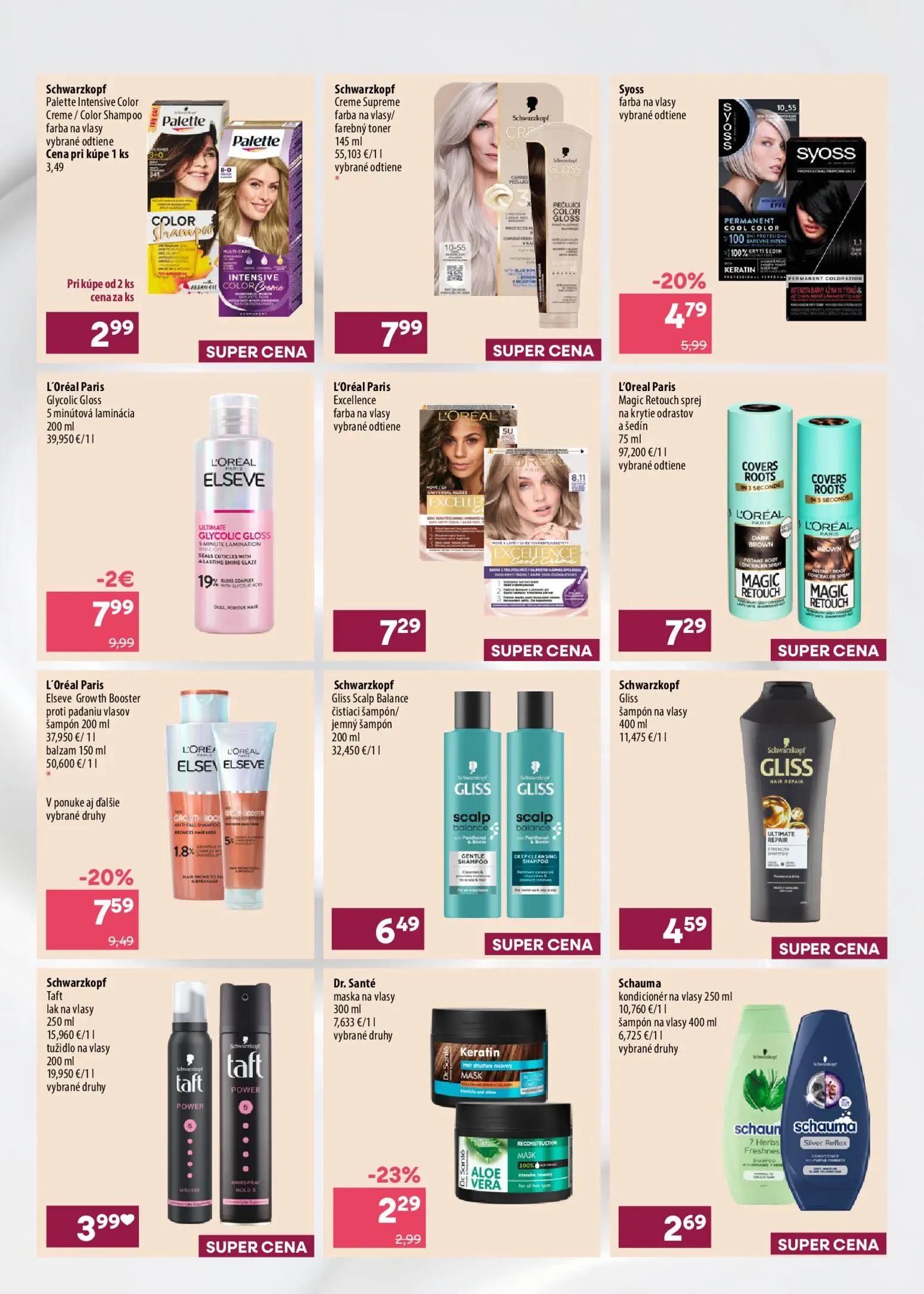101 Drogerie leták, strana 12 z 16 — L'Oréal Paris Glycolic Gloss 5 minútová laminácia, L'Oréal Paris Elseve Growth Booster …