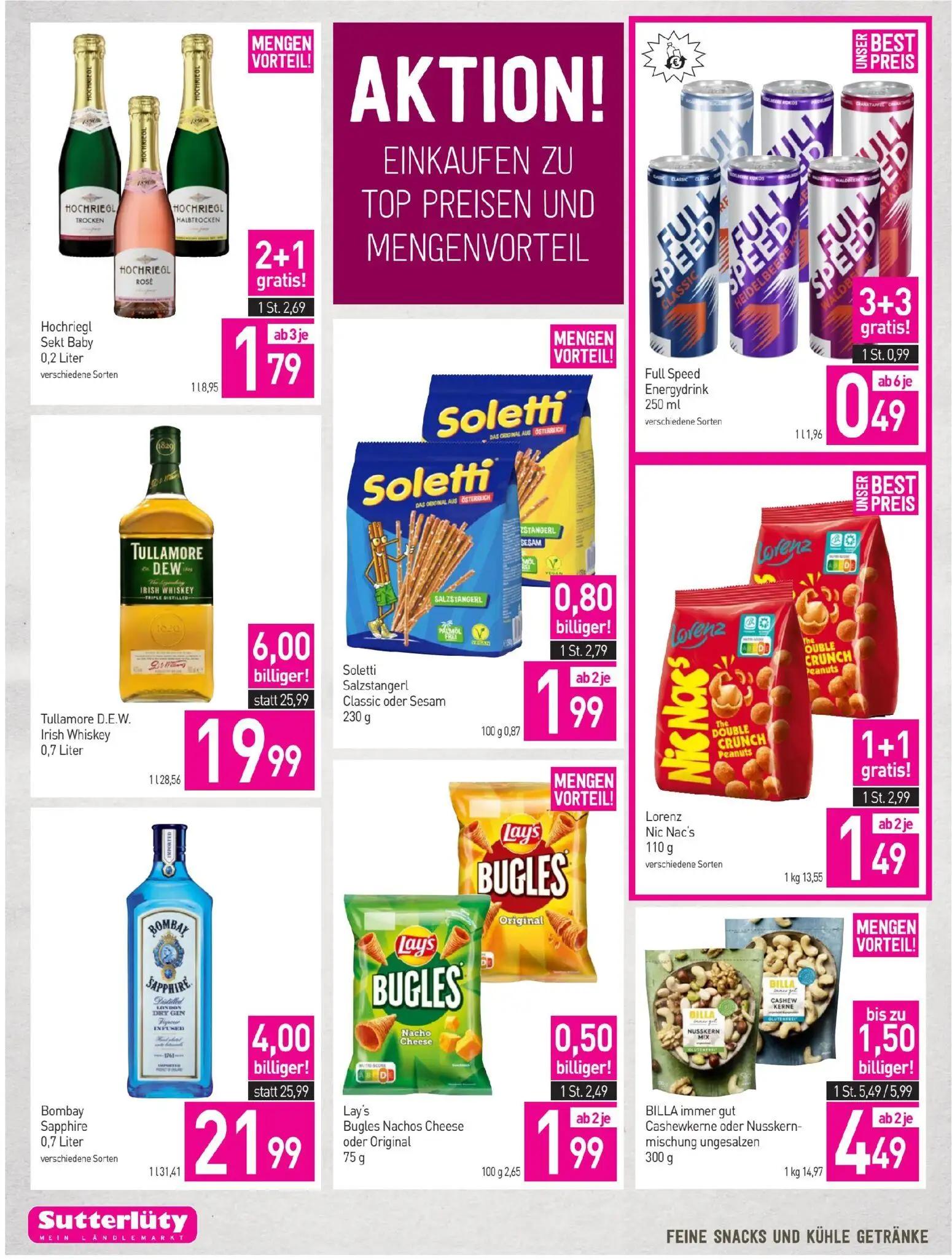 Sutterlüty Prospekt, Seite 12 von 20 — Tullamore D.E.W. Irish Whiskey, Bombay Sapphire, Lorenz Nic Nac's
