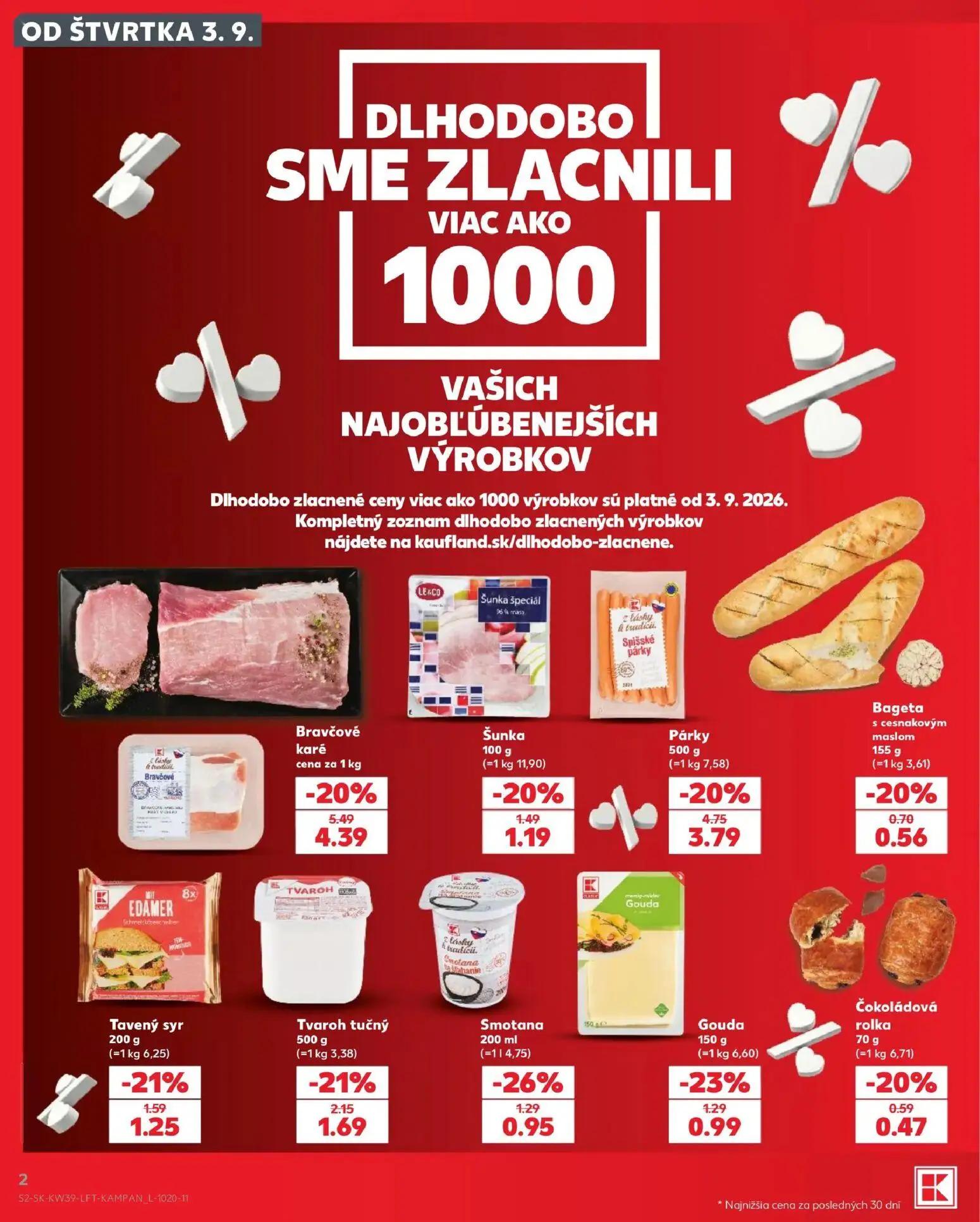 Kaufland leták, strana 2 z 82 — Bravčové karé, Párky, Tvaroh tučný