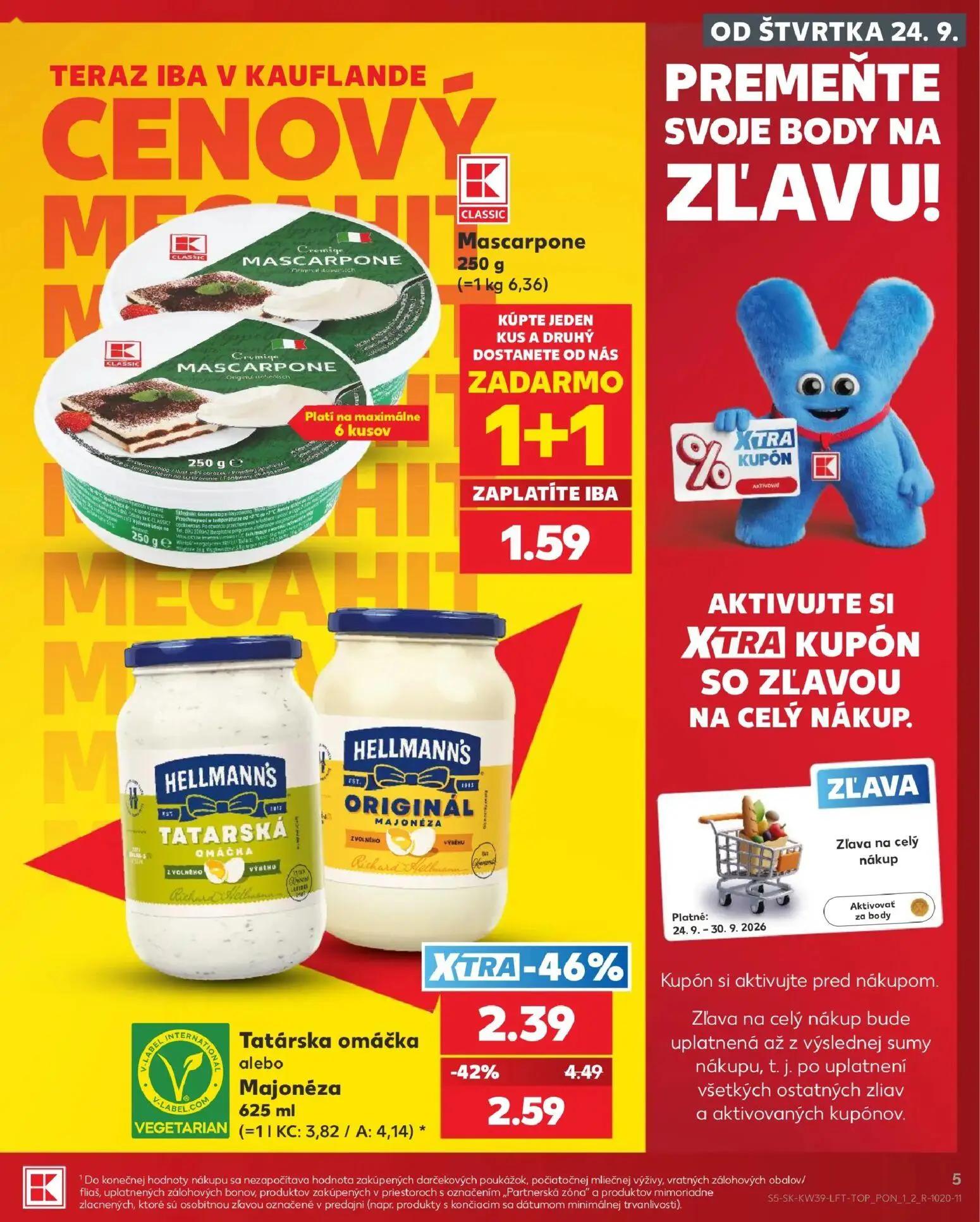 Kaufland leták, strana 5 z 82 — Tatárska omáčka, Majonéza, Mascarpone