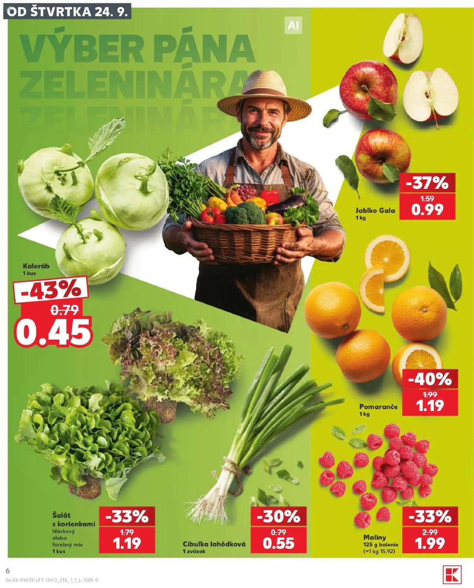 Kaufland leták, strana 6 z 82 — Maliny, Pomaranče, Jablko Gala