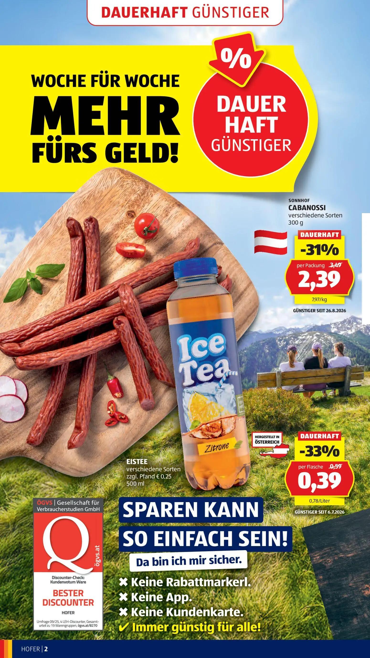 Hofer Prospekt, Seite 6 von 49 — CABANOSSI, EISTEE Zitrone