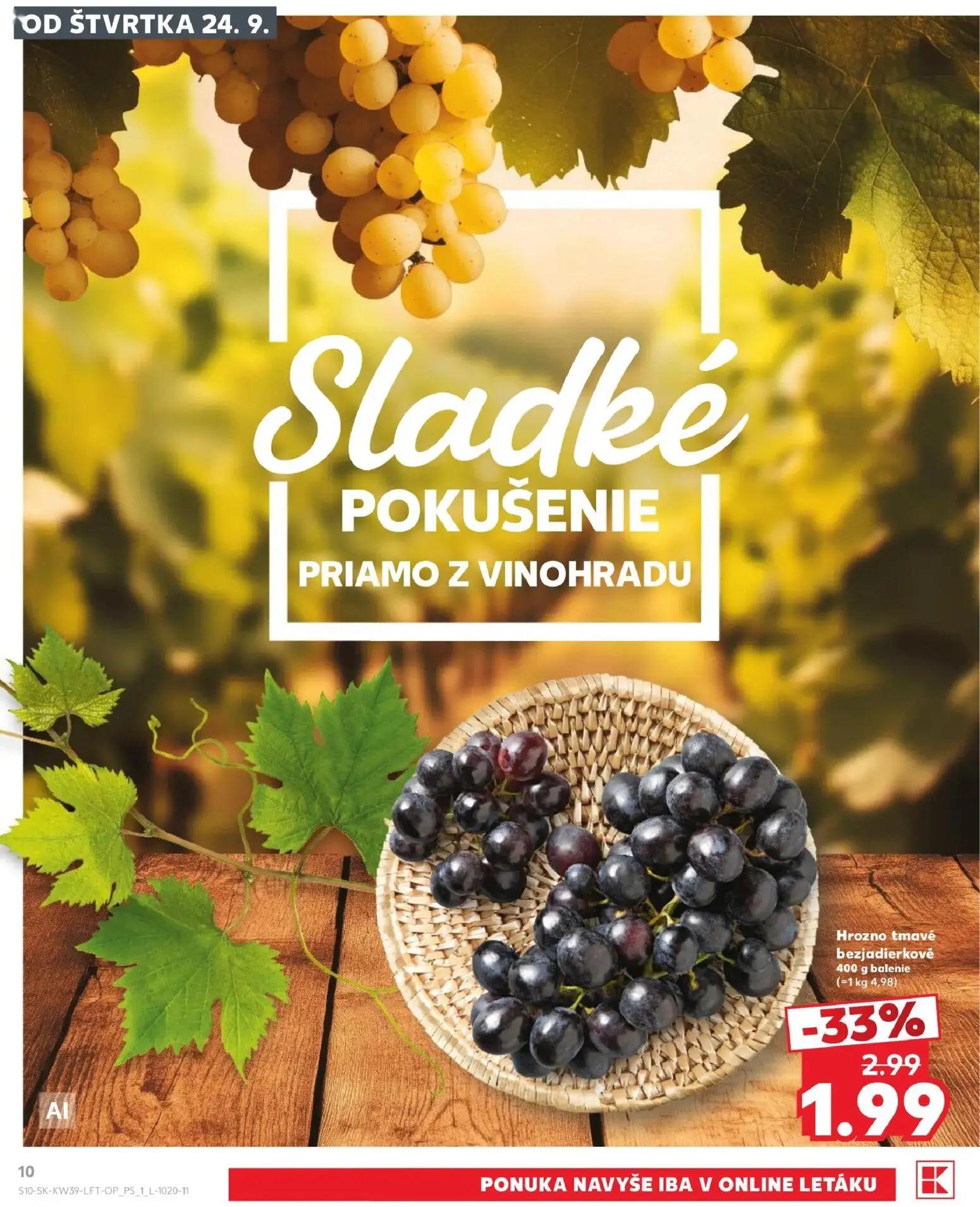 Kaufland leták, strana 10 z 82 — Hrozno tmavé bezjadierkové