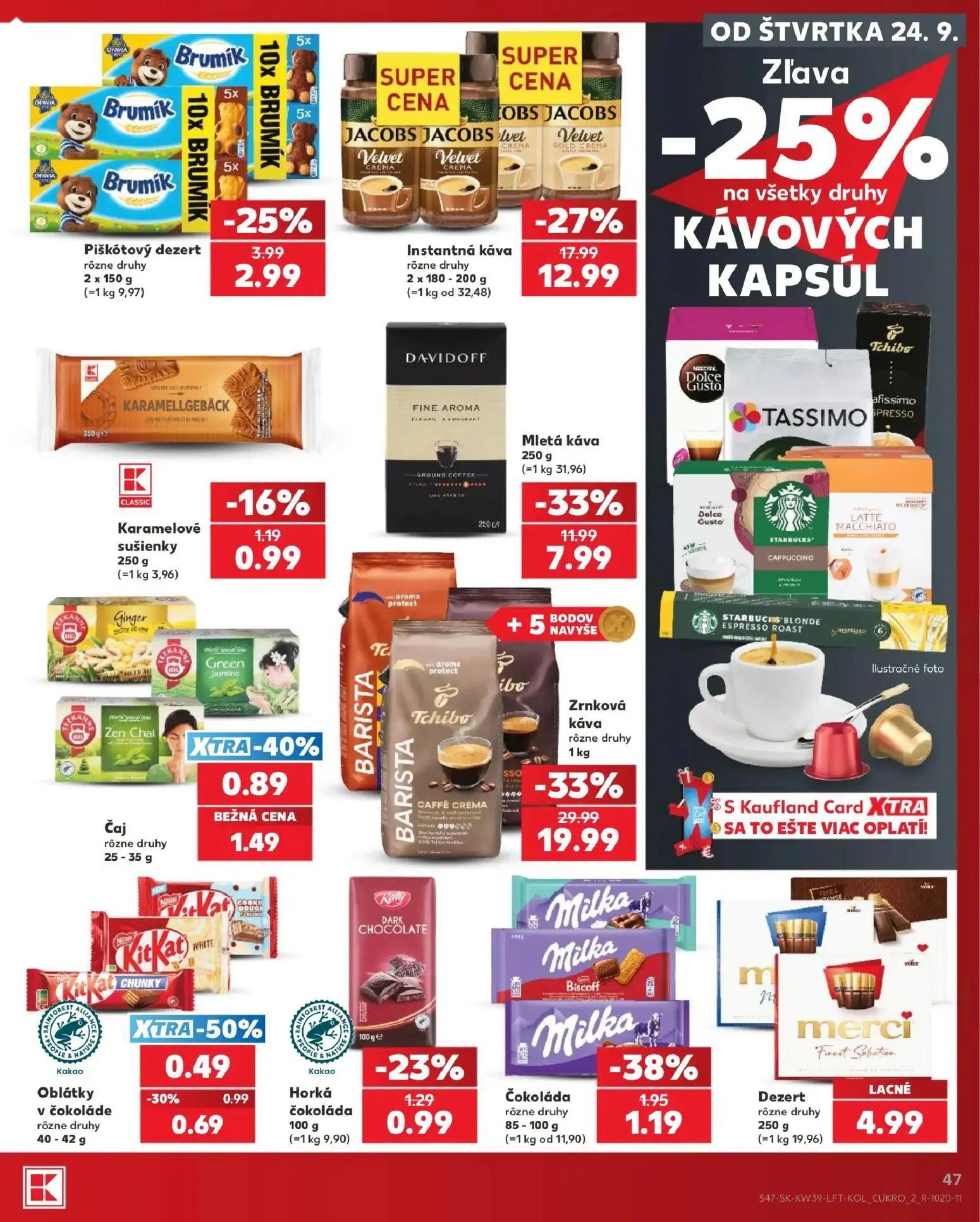 Kaufland leták, strana 47 z 82 — Zrnková káva, Instantná káva, Mletá káva