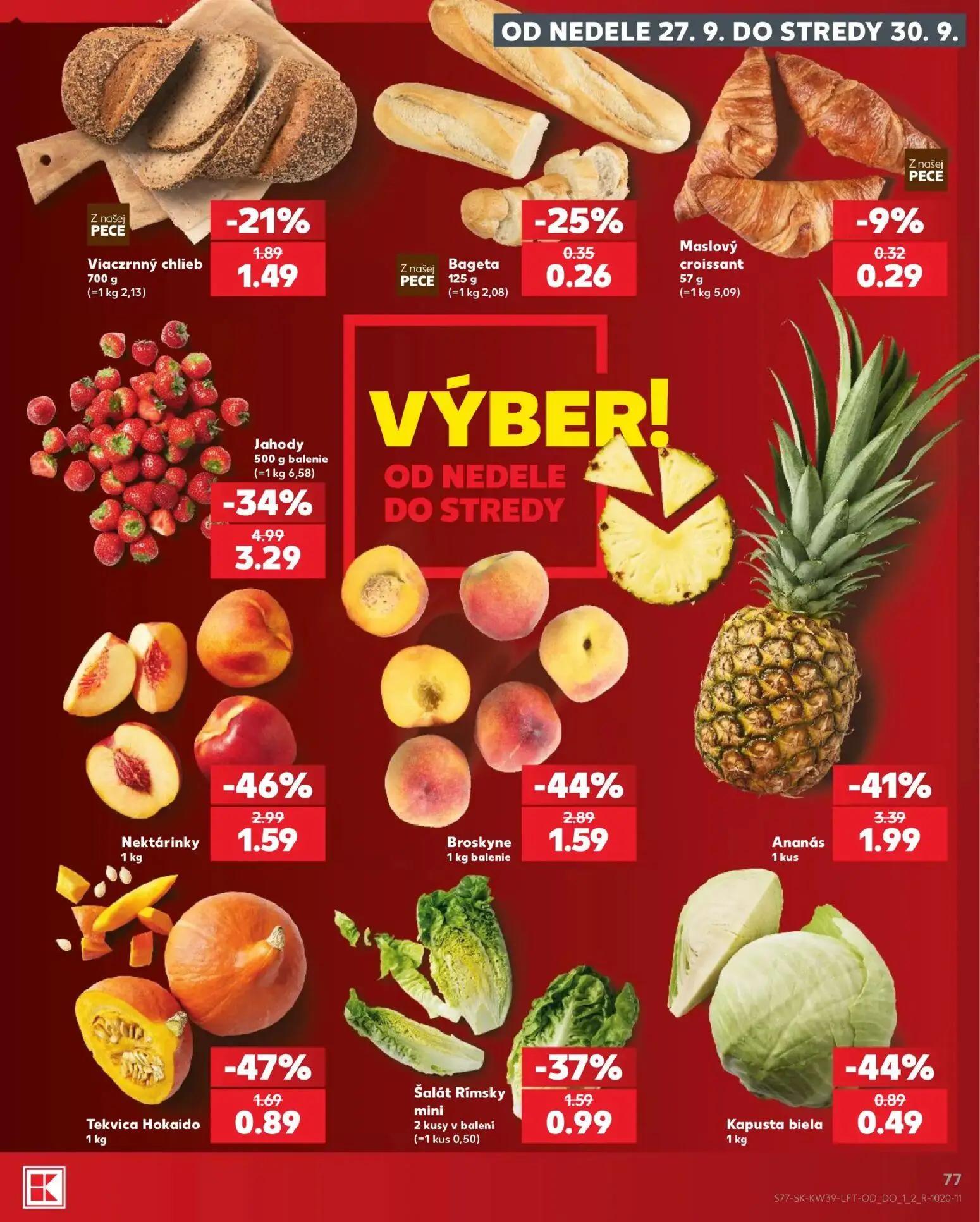 Kaufland leták, strana 77 z 82 — Jahody, Nektárinky, Ananás