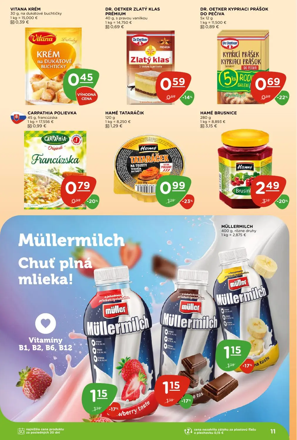 Terno leták, strana 11 z 28 — HAMÉ BRUSNICE, HAMÉ TATARÁČIK, MÜLLERMILCH