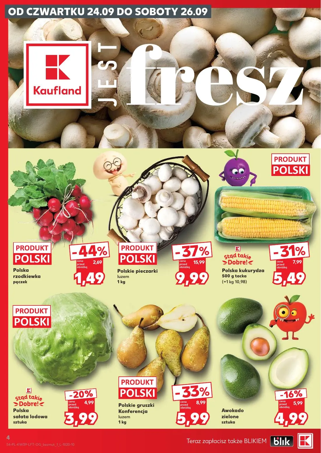 Kaufland gazetka, strona 4 z 69 — Polskie pieczarki luzem, Polskie gruszki Konferencja luzem, Polska kukurydza