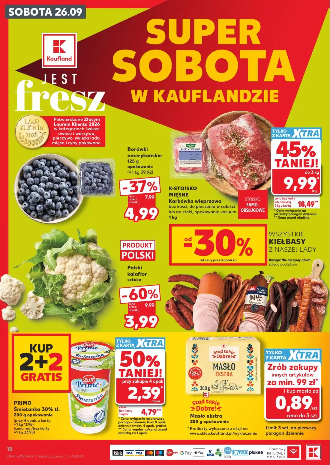 Kaufland gazetka, strona 18 z 69 — Karkówka wieprzowa bez kości, do pieczenia w całości lub na steki, opakowanie vacuum, Pol…