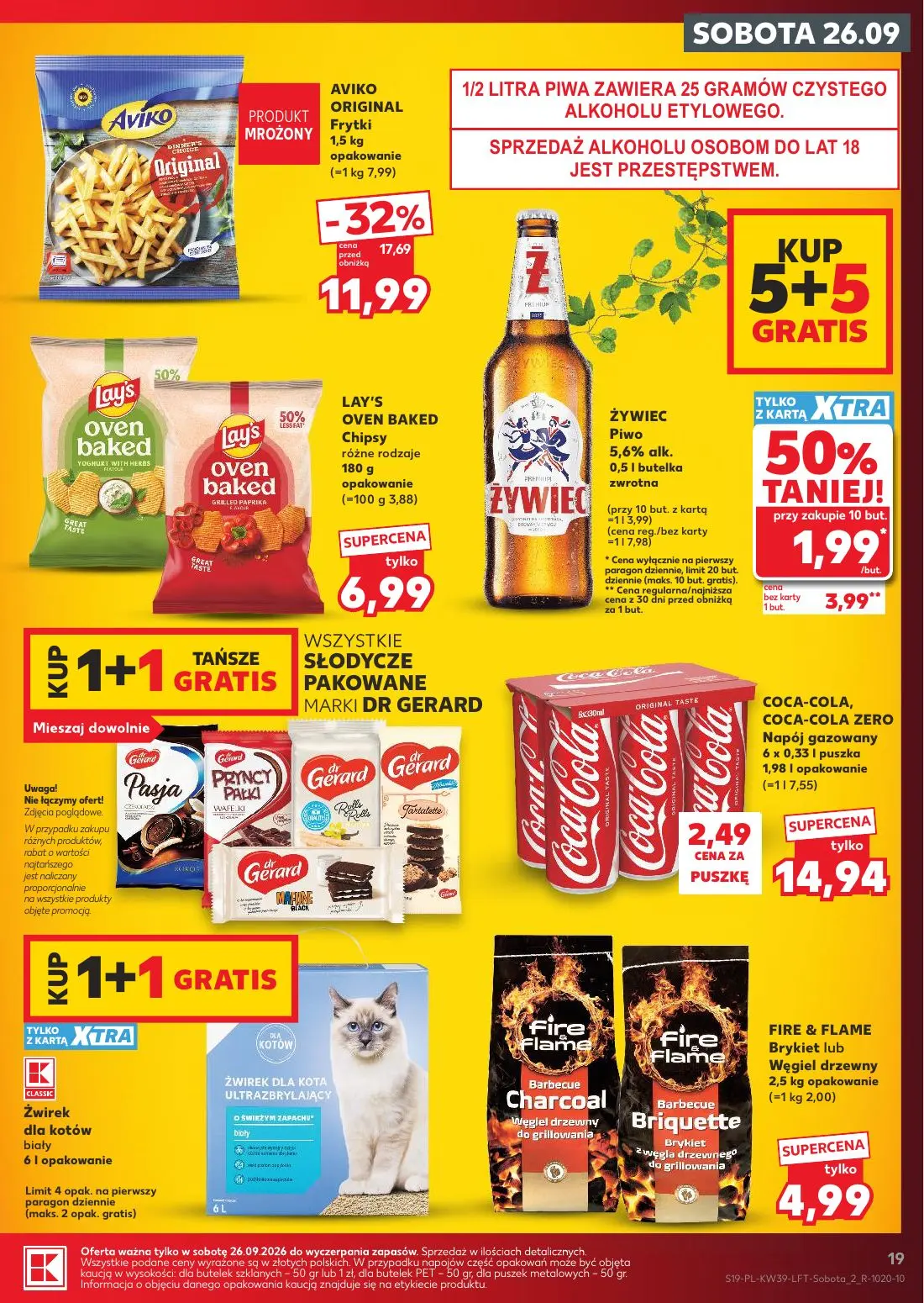 Kaufland gazetka, strona 19 z 69 — Aviko Original Frytki, Żywiec Piwo, Lay's Oven Baked Chipsy