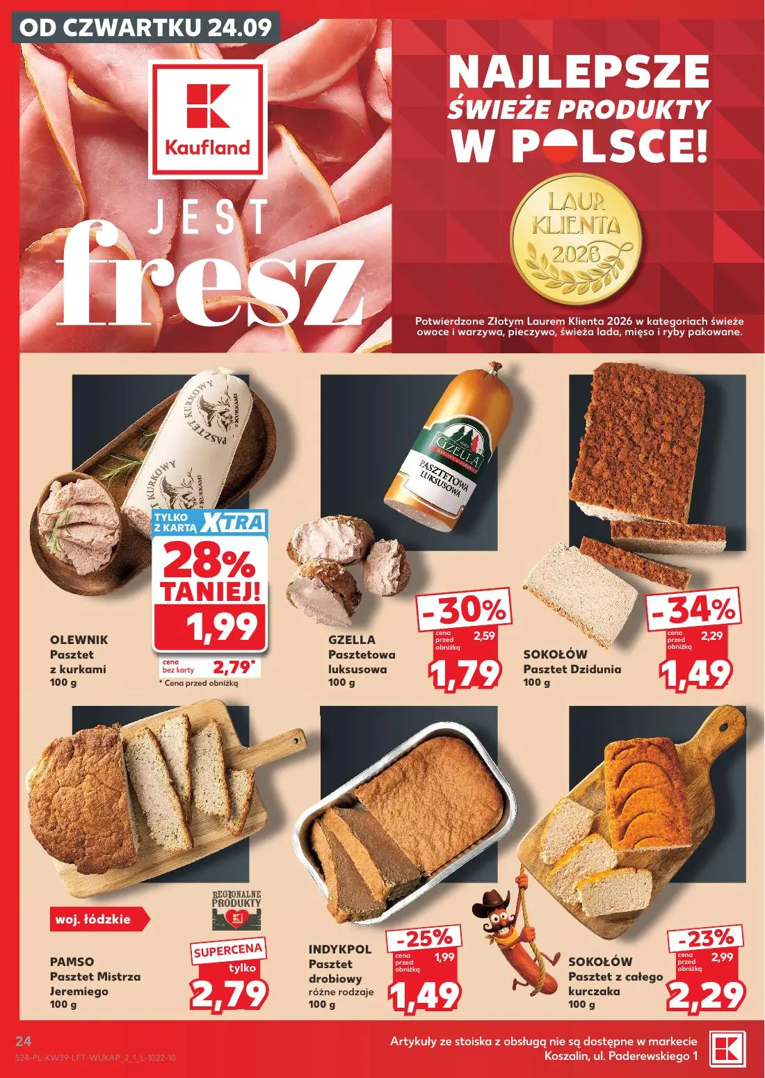 Kaufland gazetka, strona 24 z 69 — Pasztet z kurkami, Pasztetowa luksusowa, Pasztet Dzidunia