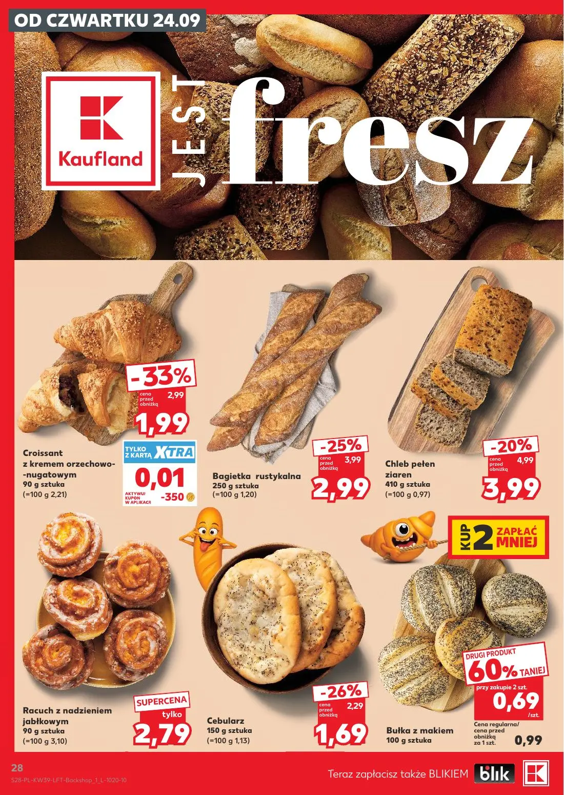 Kaufland gazetka, strona 28 z 69 — Bułka z makiem, Bagietka rustykalna, Chleb pełen ziaren