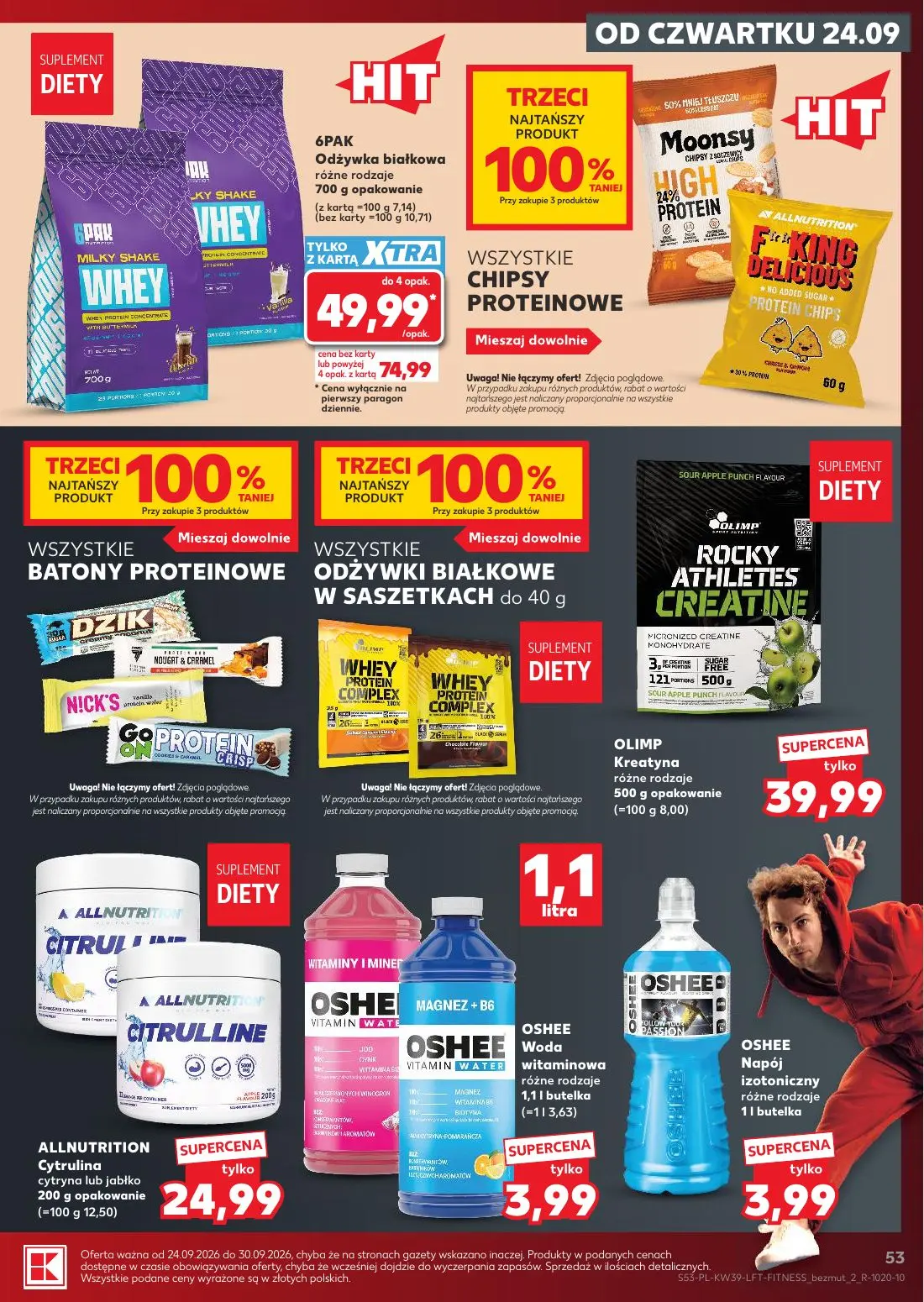 Kaufland gazetka, strona 53 z 69 — Odżywka białkowa różne rodzaje, OLIMP Kreatyna różne rodzaje, ALLNUTRITION Cytrulina cytr…