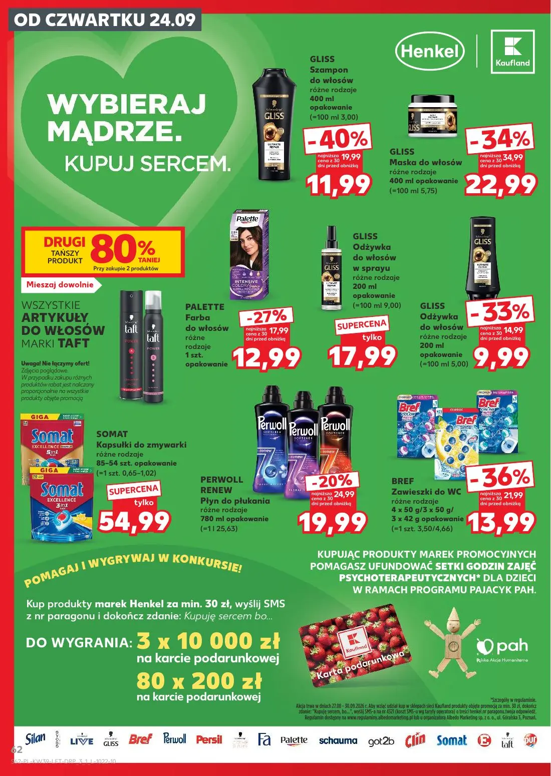Kaufland gazetka, strona 62 z 69 — GLISS Maska do włosów, GLISS Szampon do włosów, BREF Zawieszki do WC