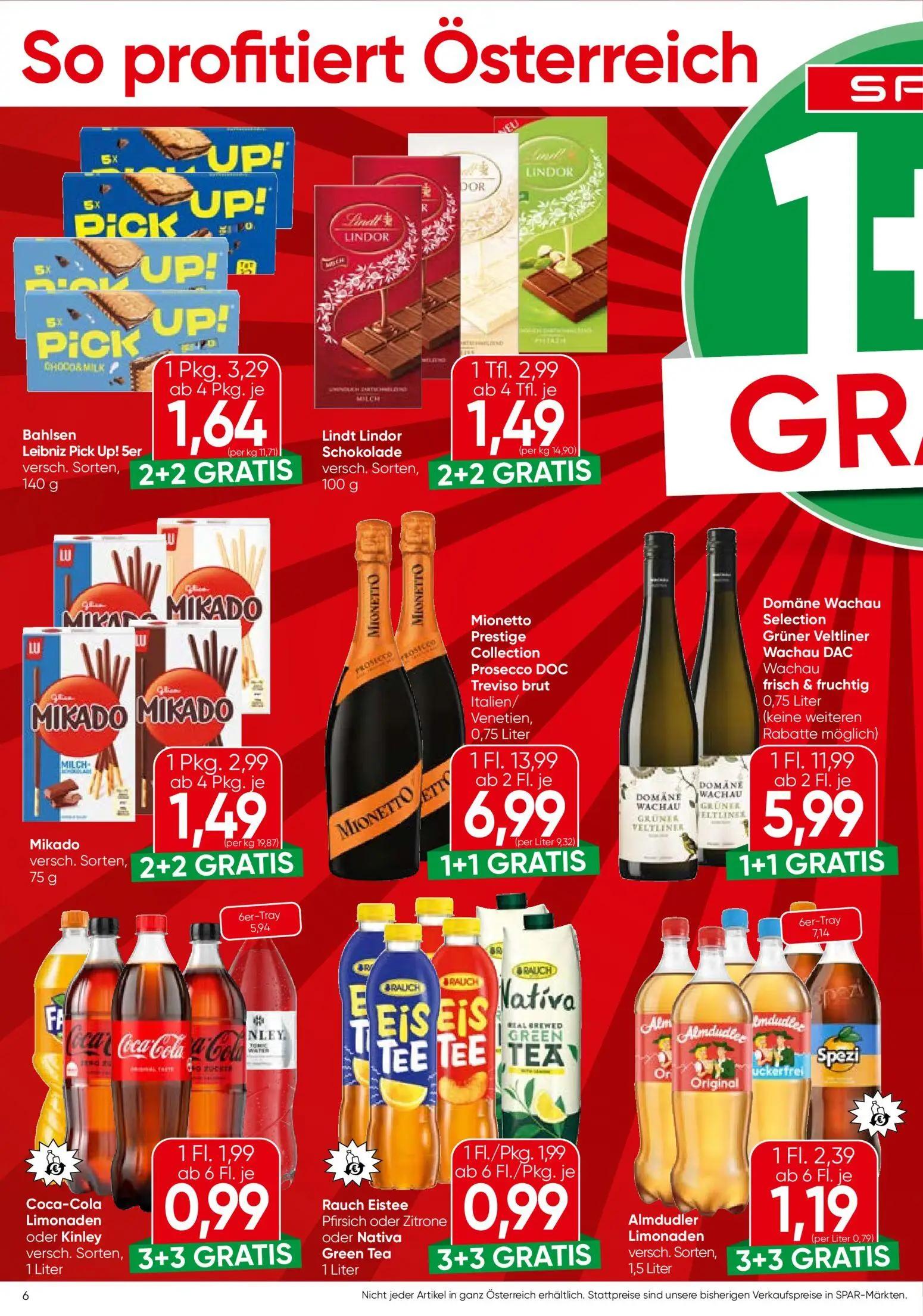Spar Prospekt, Seite 6 von 20 — Mionetto Prestige Collection Prosecco DOC Treviso brut, Domäne Wachau Selection Grüner Veltl…