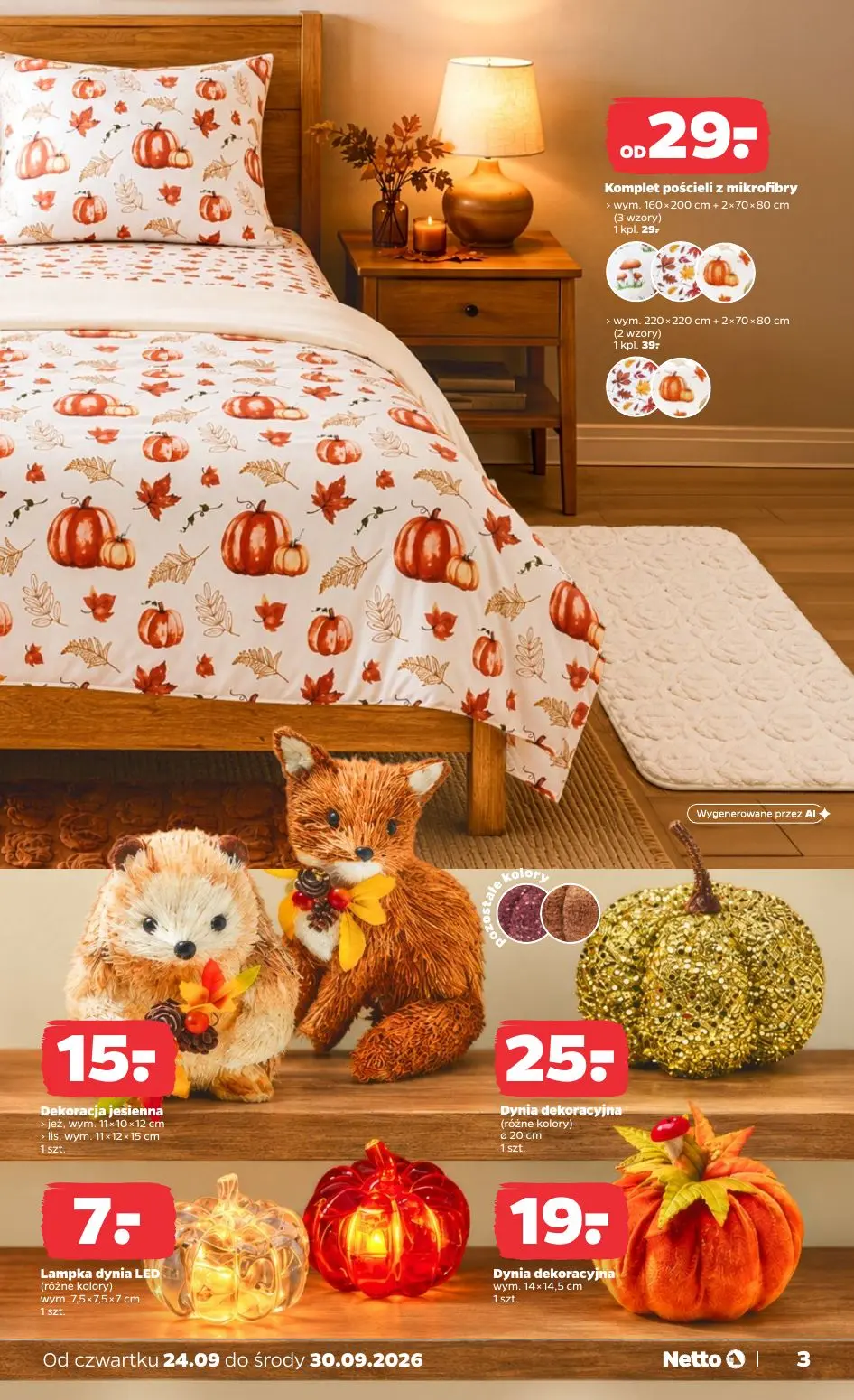 NETTO gazetka, strona 3 z 9 — Komplet pościeli z mikrofibry (3 wzory), Komplet pościeli z mikrofibry (2 wzory), Dekoracja je…