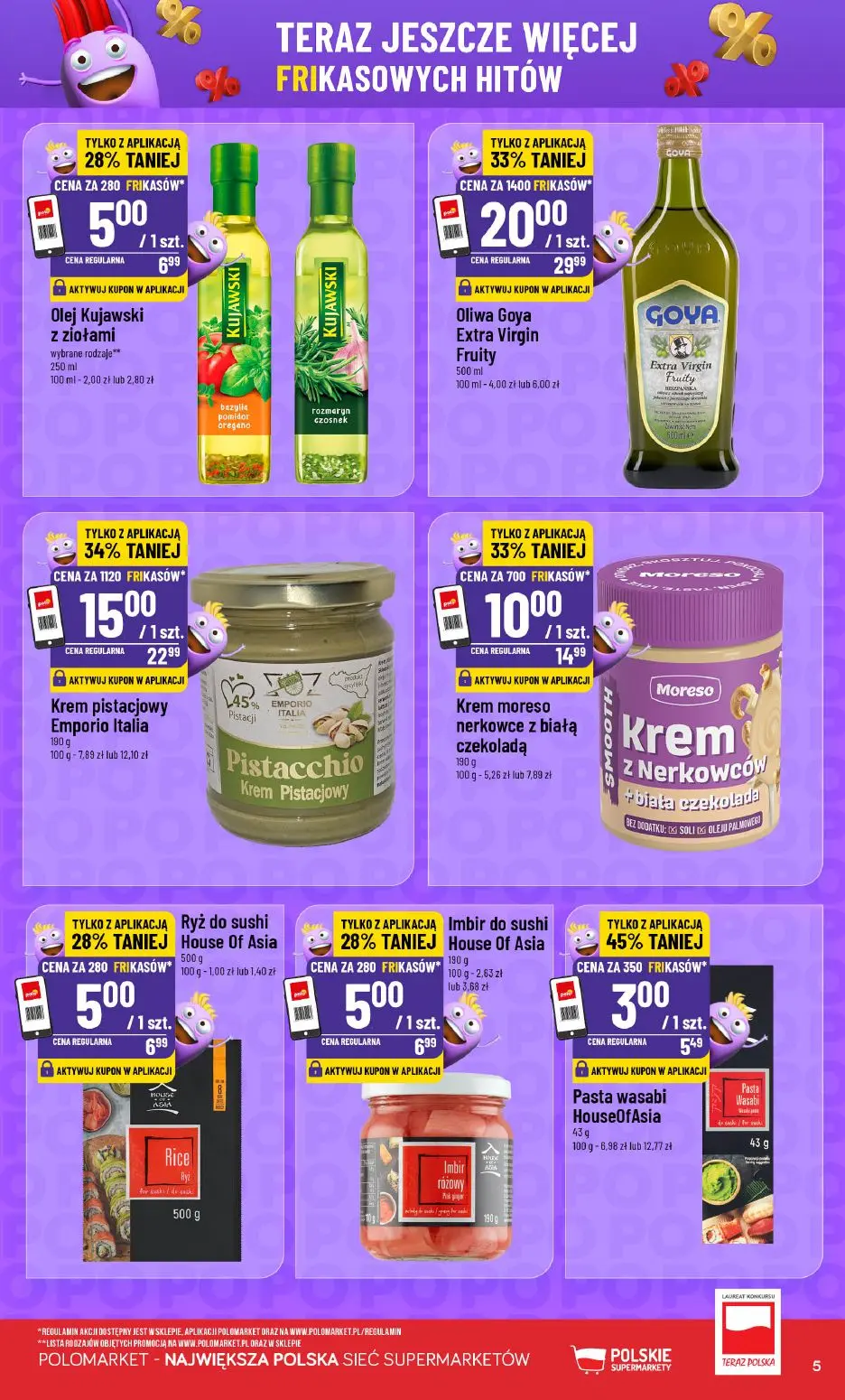 POLOmarket gazetka, strona 5 z 16 — Oliwa Goya Extra Virgin Fruity, Krem pistacjowy Emporio Italia, Krem moreso nerkowce z b…