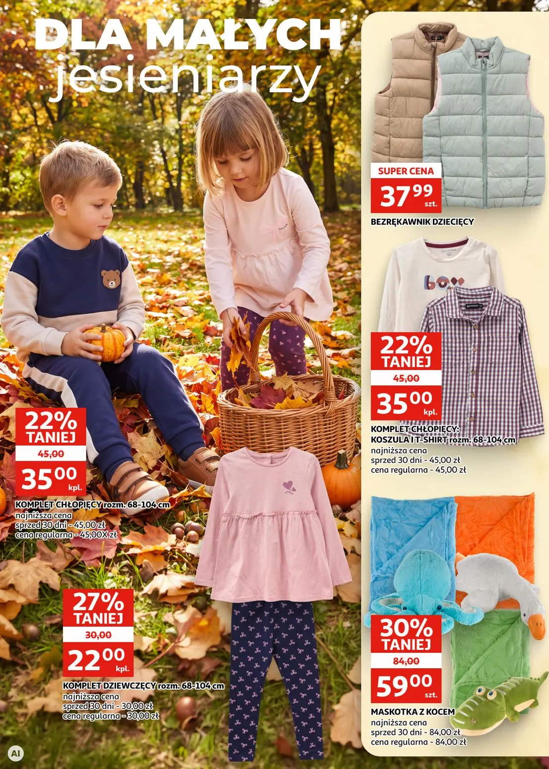 Auchan gazetka, strona 8 z 9 — MASKOTKA Z KOCEM, KOMPLET CHŁOPIĘCY, KOSZULA I T-SHIRT