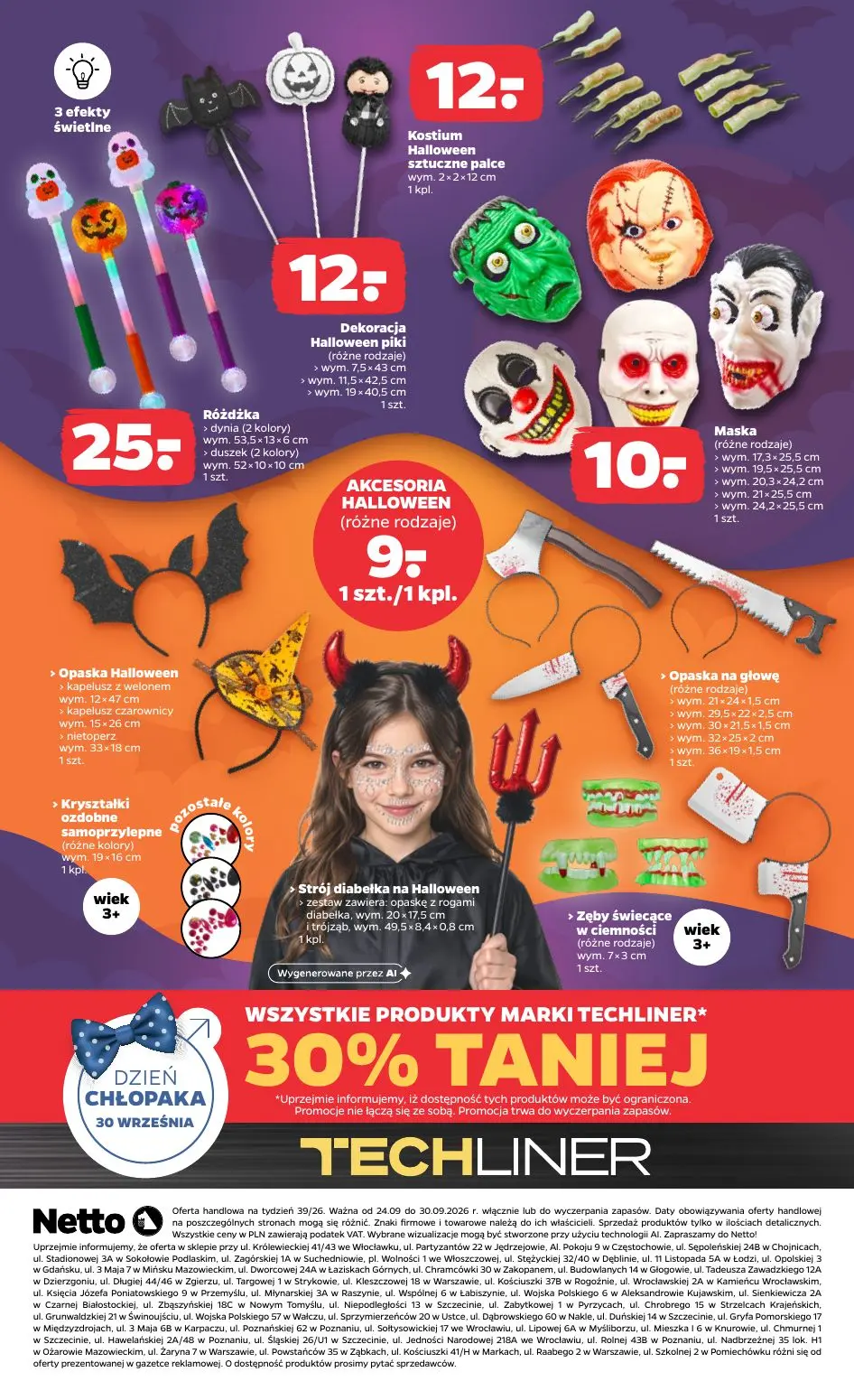 NETTO gazetka, strona 8 z 9 — Kostium Halloween sztuczne palce, Maska (różne rodzaje), Różdżka