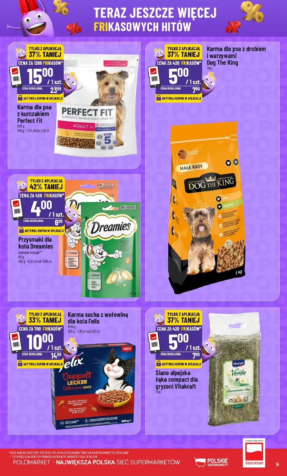 POLOmarket gazetka, strona 9 z 16 — Karma dla psa z kurczakiem Perfect Fit, Karma sucha z wołowiną dla kota Felix, Karma dla…