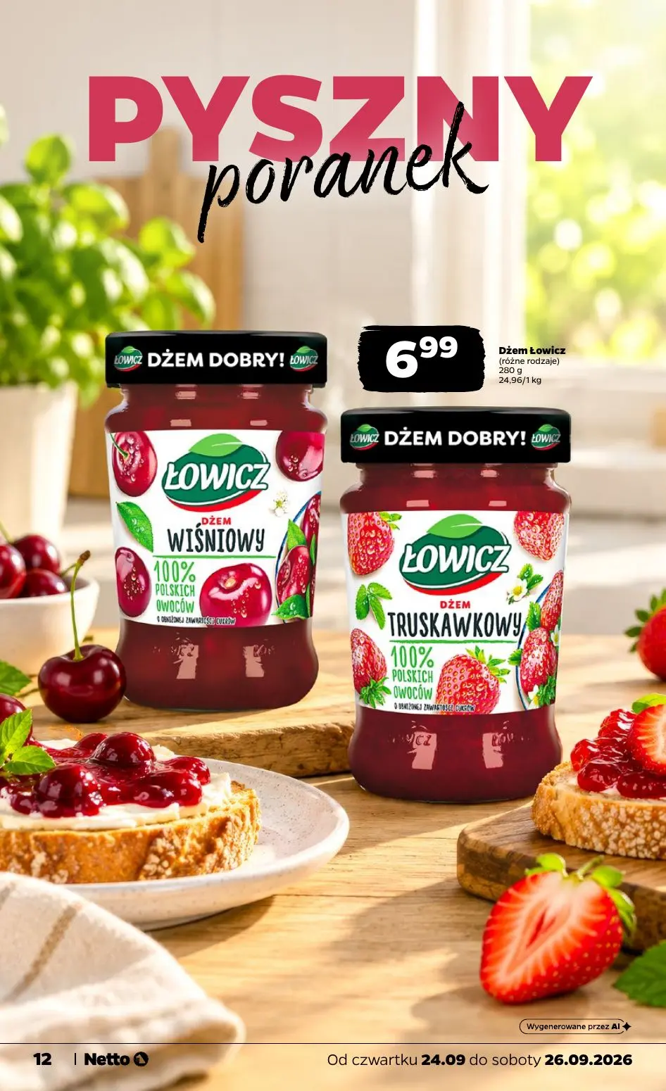 NETTO gazetka, strona 12 z 23 — Dżem Łowicz (różne rodzaje)