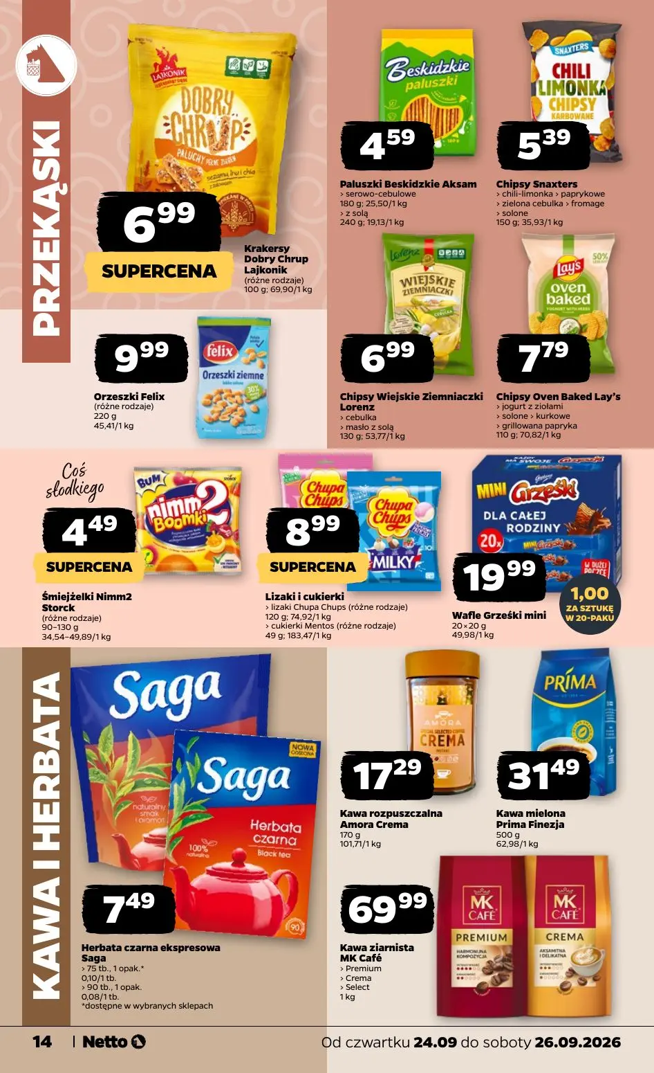 NETTO gazetka, strona 14 z 23 — Krakersy Dobry Chrup Lajkonik, Paluszki Beskidzkie Aksam, Paluszki Beskidzkie Aksam