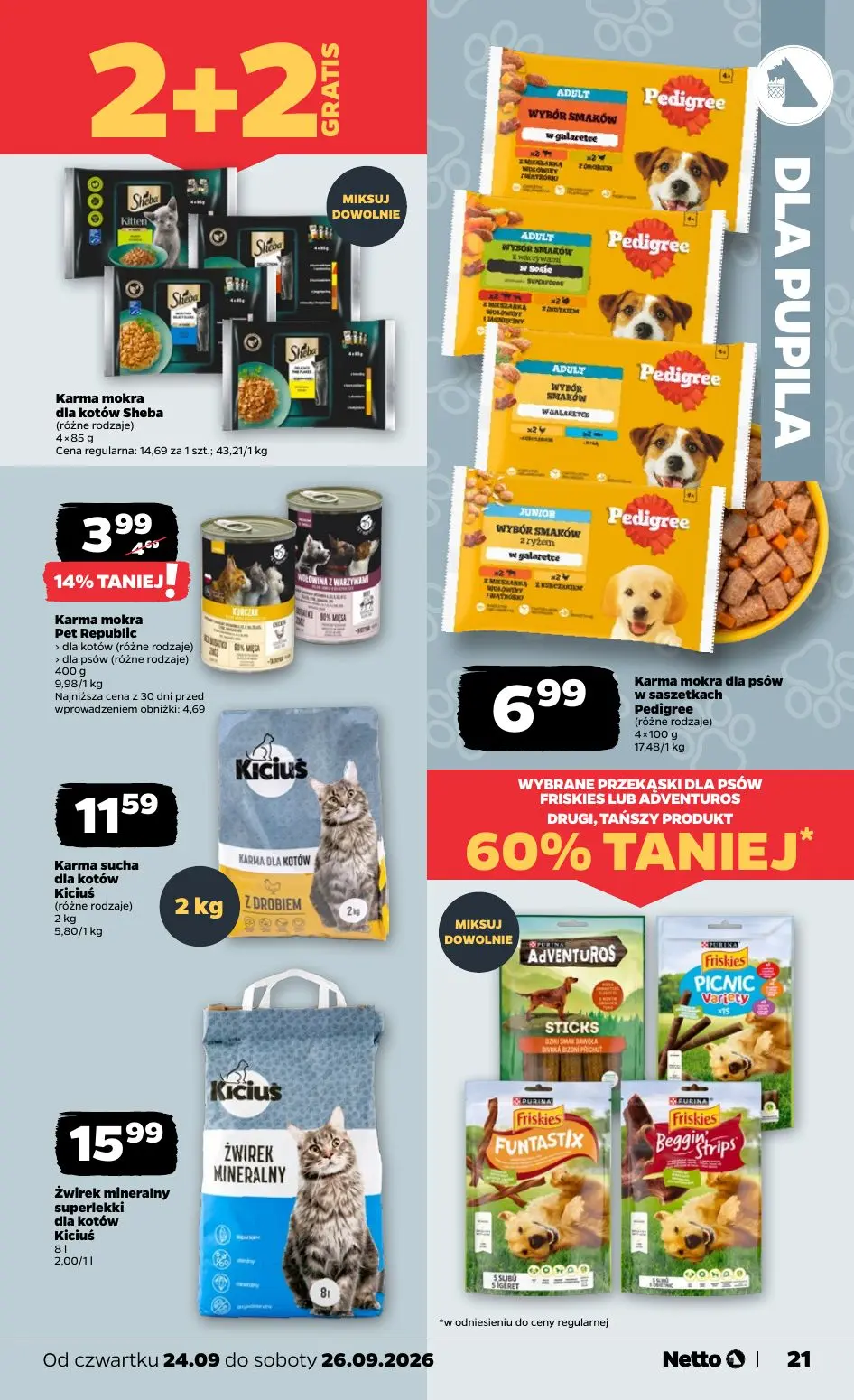 NETTO gazetka, strona 21 z 23 — Karma mokra Pet Republic, Karma mokra dla kotów Sheba, Karma mokra dla psów w saszetkach Ped…
