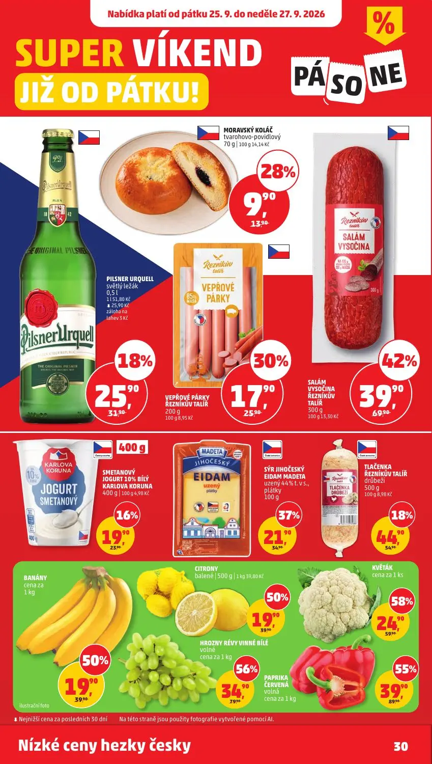 PENNY leták, strana 30 z 37 — PAPRIKA ČERVENÁ volná, HROZNY RÉVY VINNÉ BÍLÉ volné, KVĚTÁK