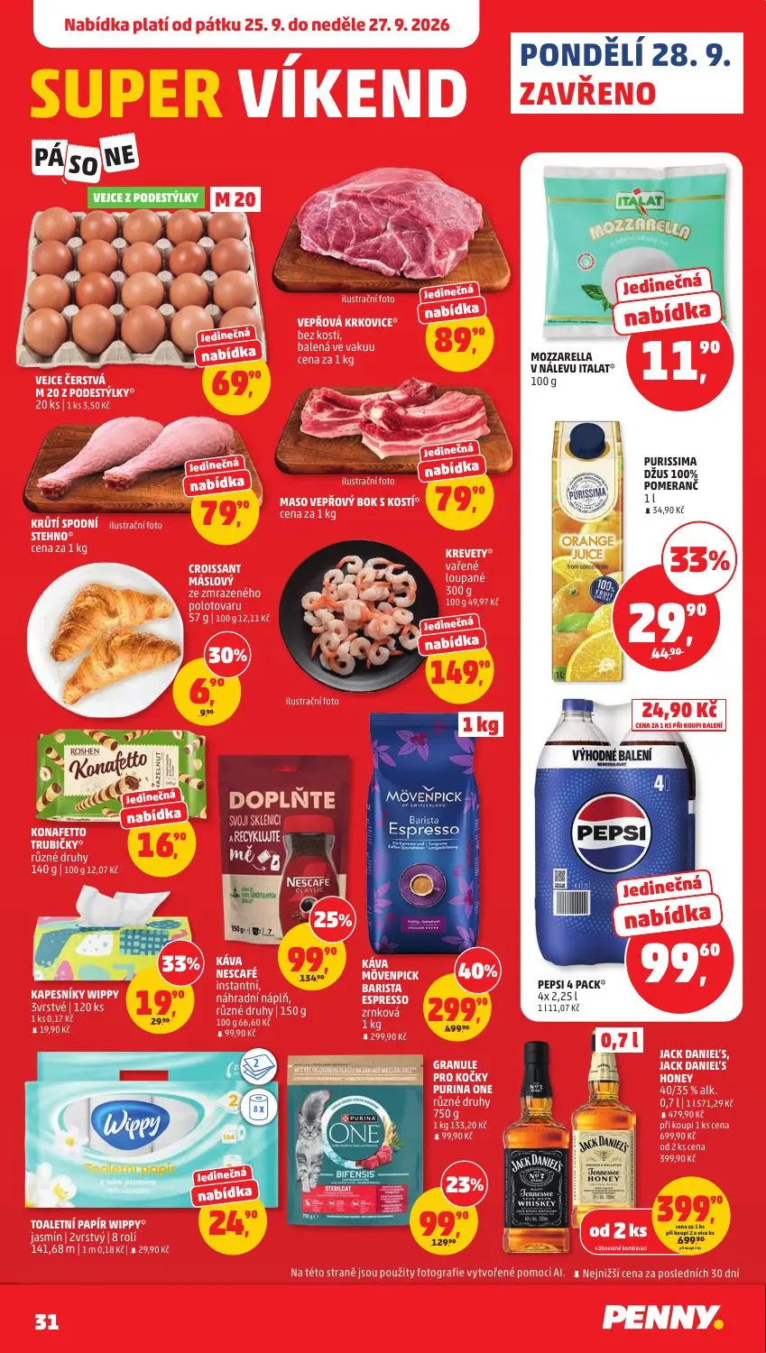 PENNY leták, strana 31 z 37 — JACK DANIEL'S, JACK DANIEL'S HONEY, KÁVA MÖVENPICK BARISTA ESPRESSO zrnková, KÁVA NESCAFÉ inst…