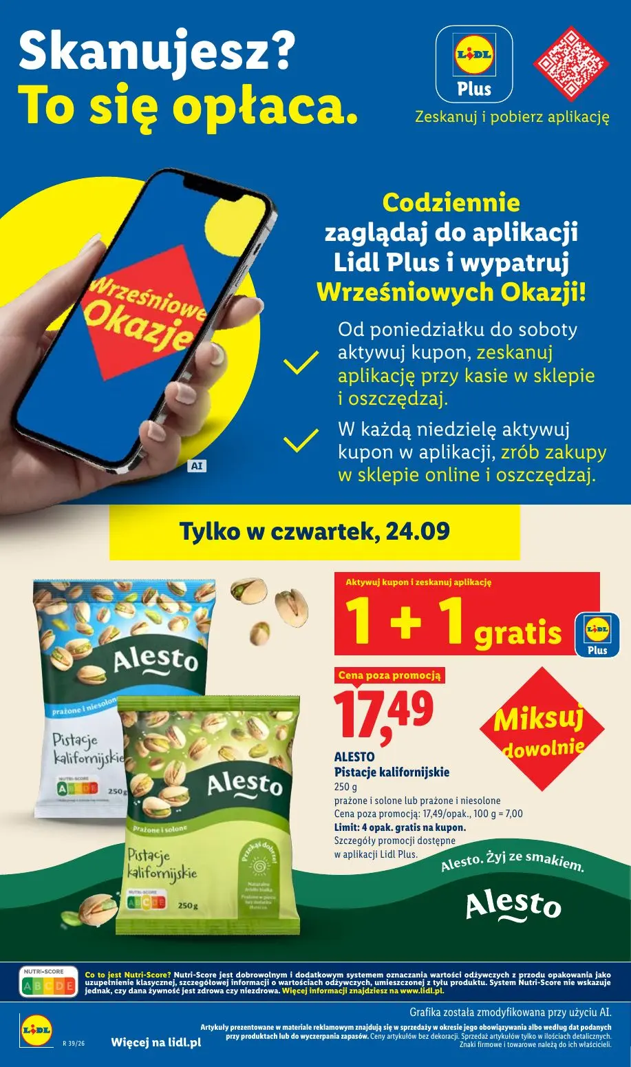 Lidl gazetka, strona 20 z 105 — ALESTO Pistacje kalifornijskie