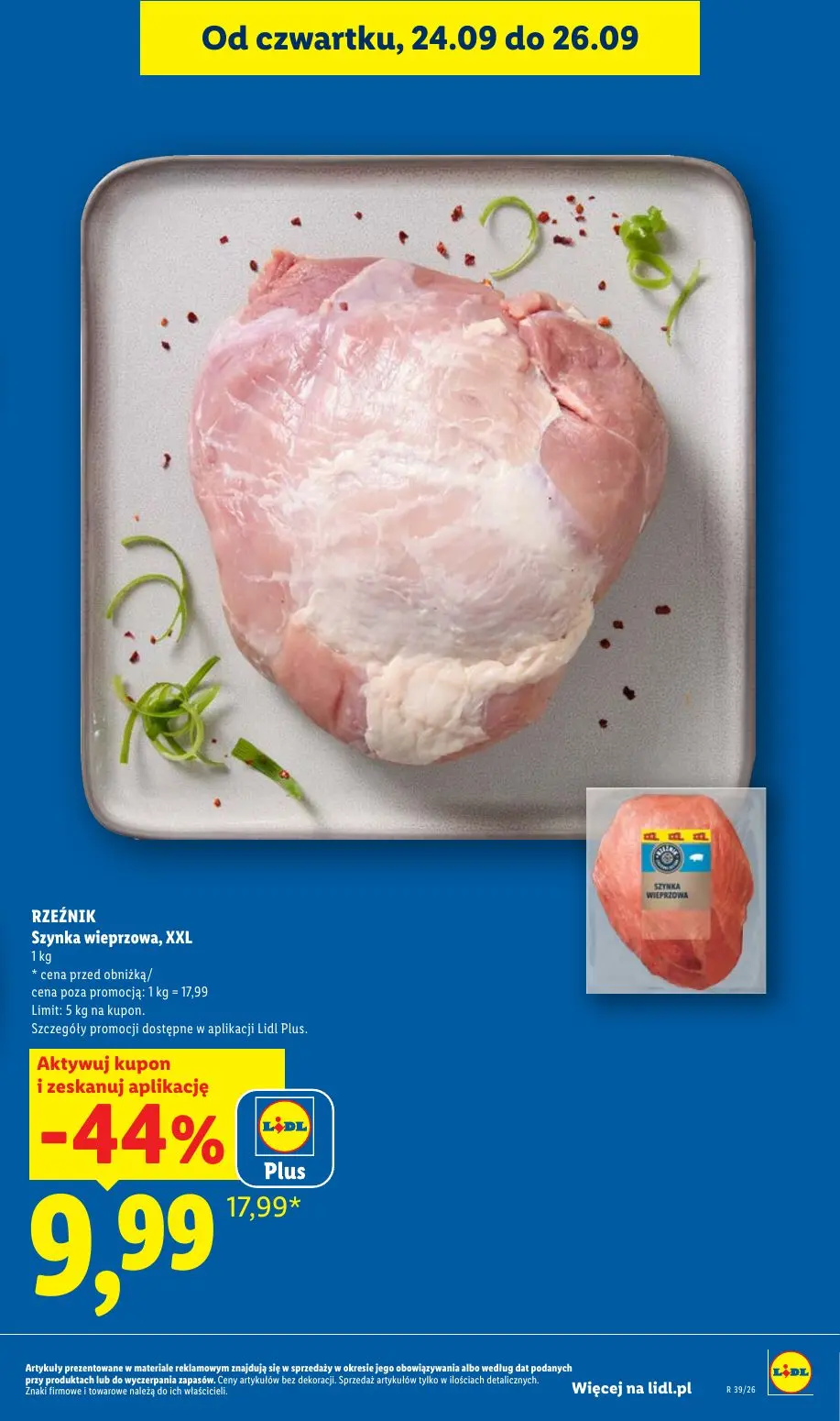 Lidl gazetka, strona 23 z 105 — Szynka wieprzowa, XXL