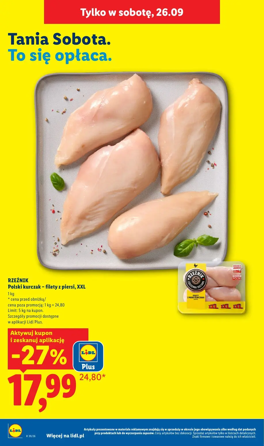 Lidl gazetka, strona 24 z 105 — Polski kurczak - filety z piersi, XXL