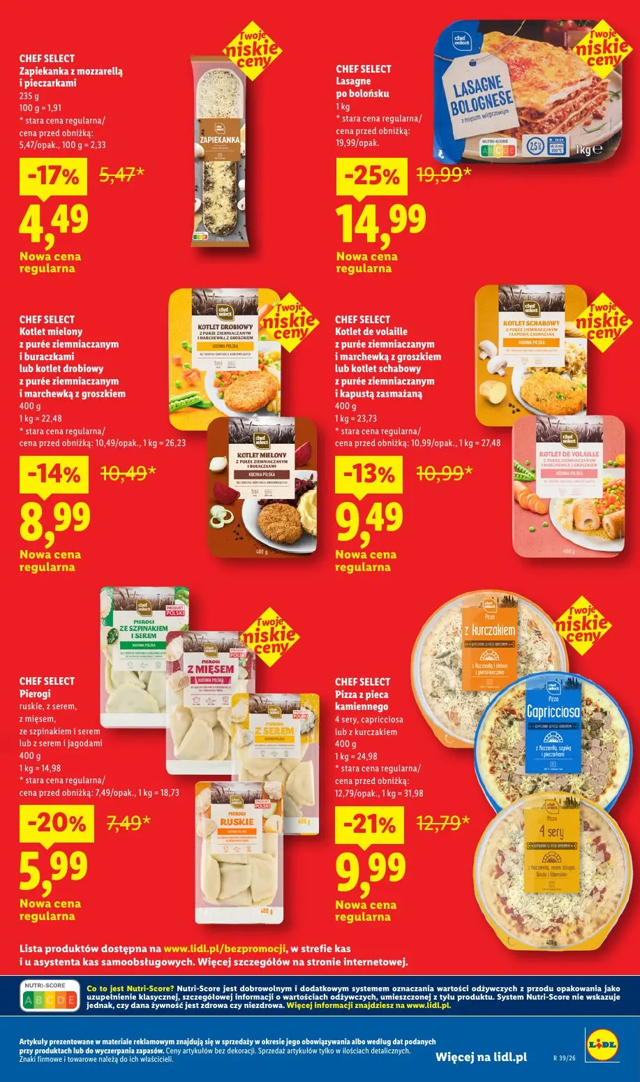 Lidl gazetka, strona 37 z 105 — CHEF SELECT Lasagne po bolońsku, CHEF SELECT Pizza z pieca kamiennego 4 sery, capricciosa lu…