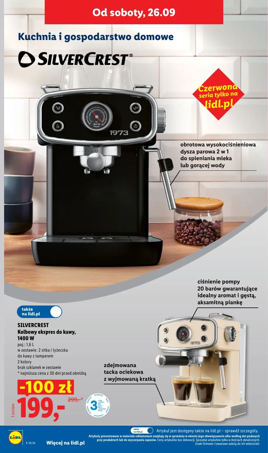 Lidl gazetka, strona 44 z 105 — SILVERCREST Kolbowy ekspres do kawy, 1400 W