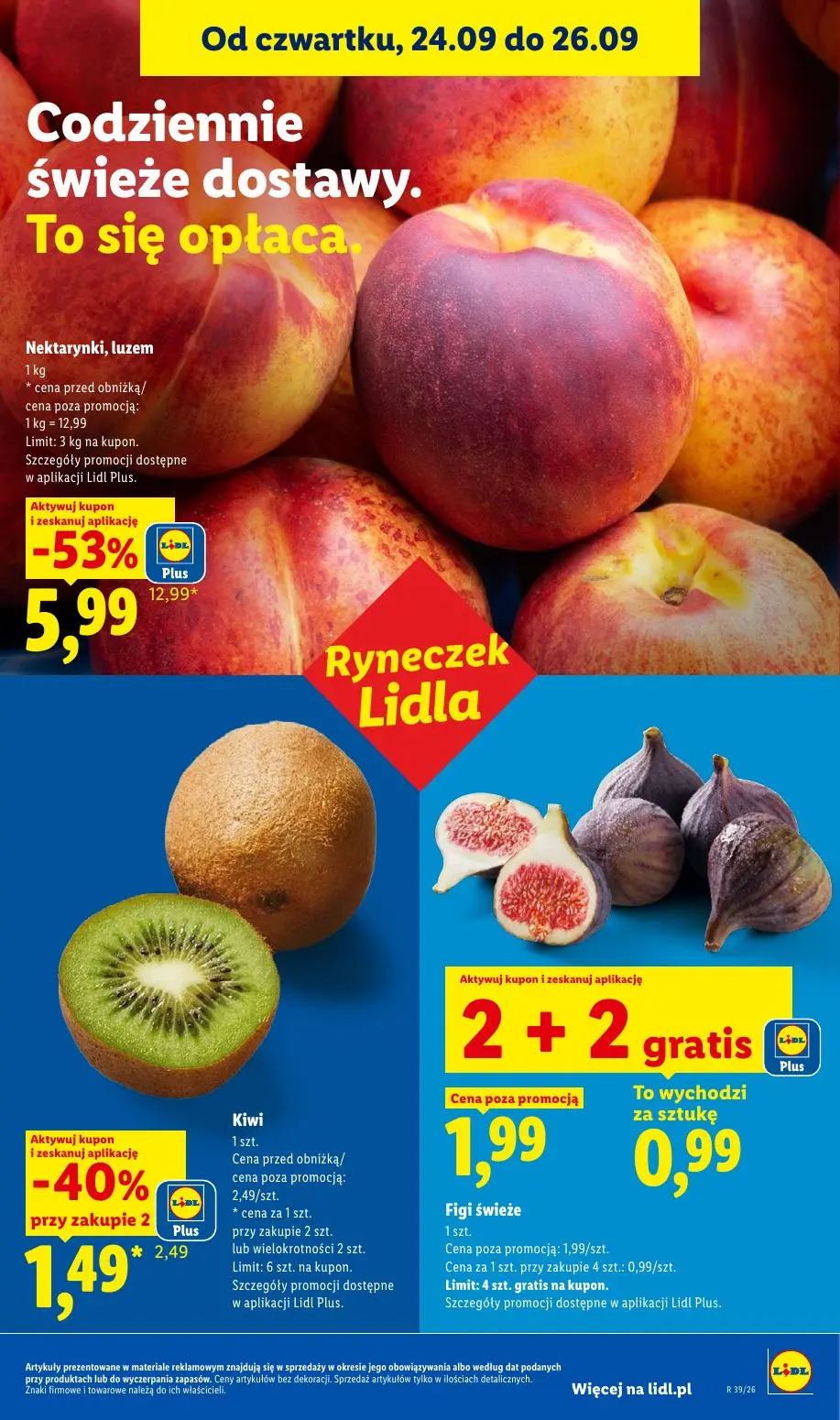 Lidl gazetka, strona 47 z 105 — Nektarynki, luzem, Kiwi, Figi świeże