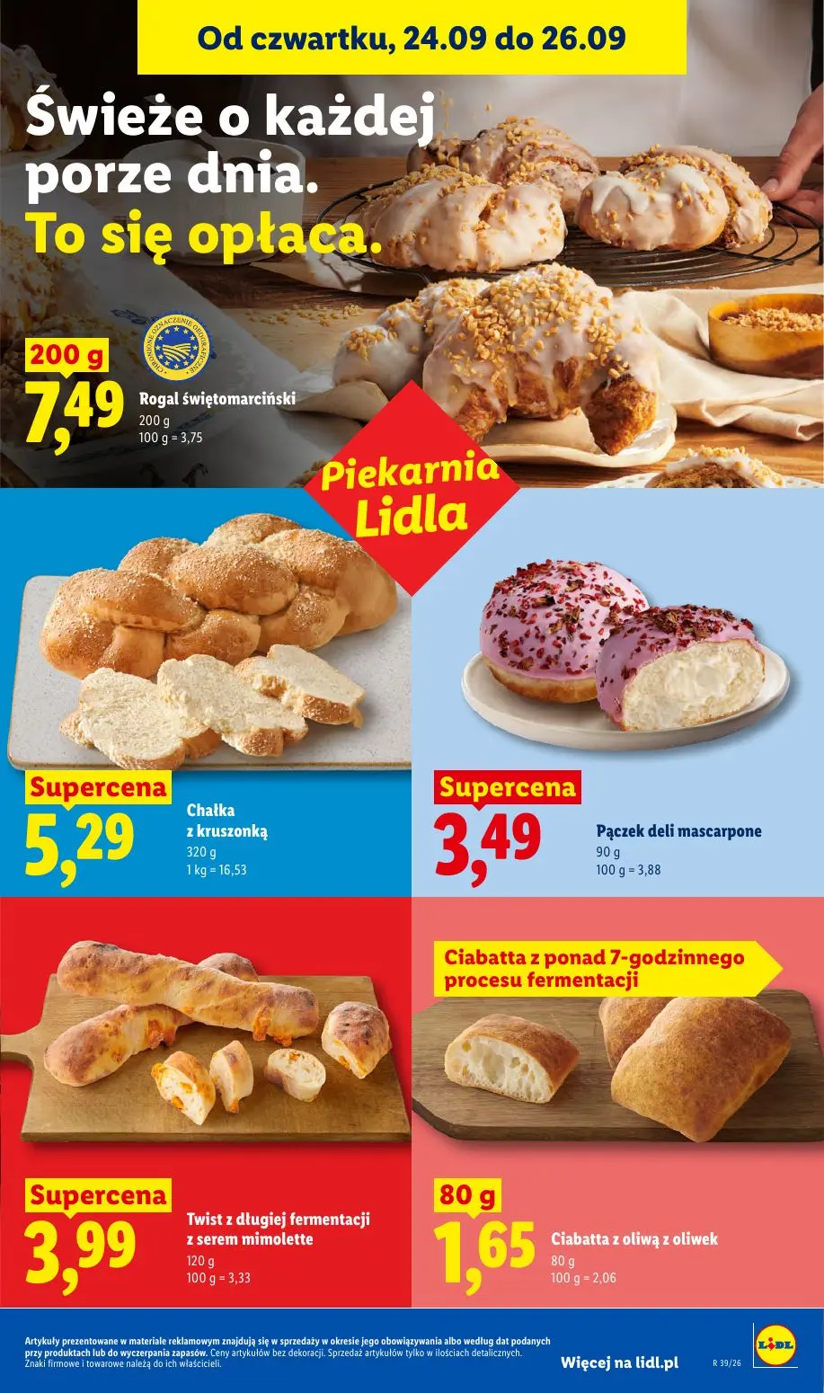 Lidl gazetka, strona 57 z 105 — Rogal świętomarciński, Chalka z kruszonką, Pączek deli mascarpone