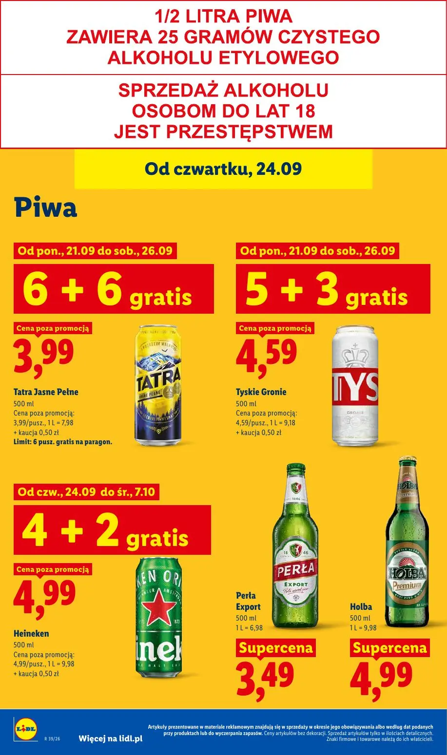 Lidl gazetka, strona 80 z 105 — Tatra Jasne Pełne, Tyskie Gronie, Heineken