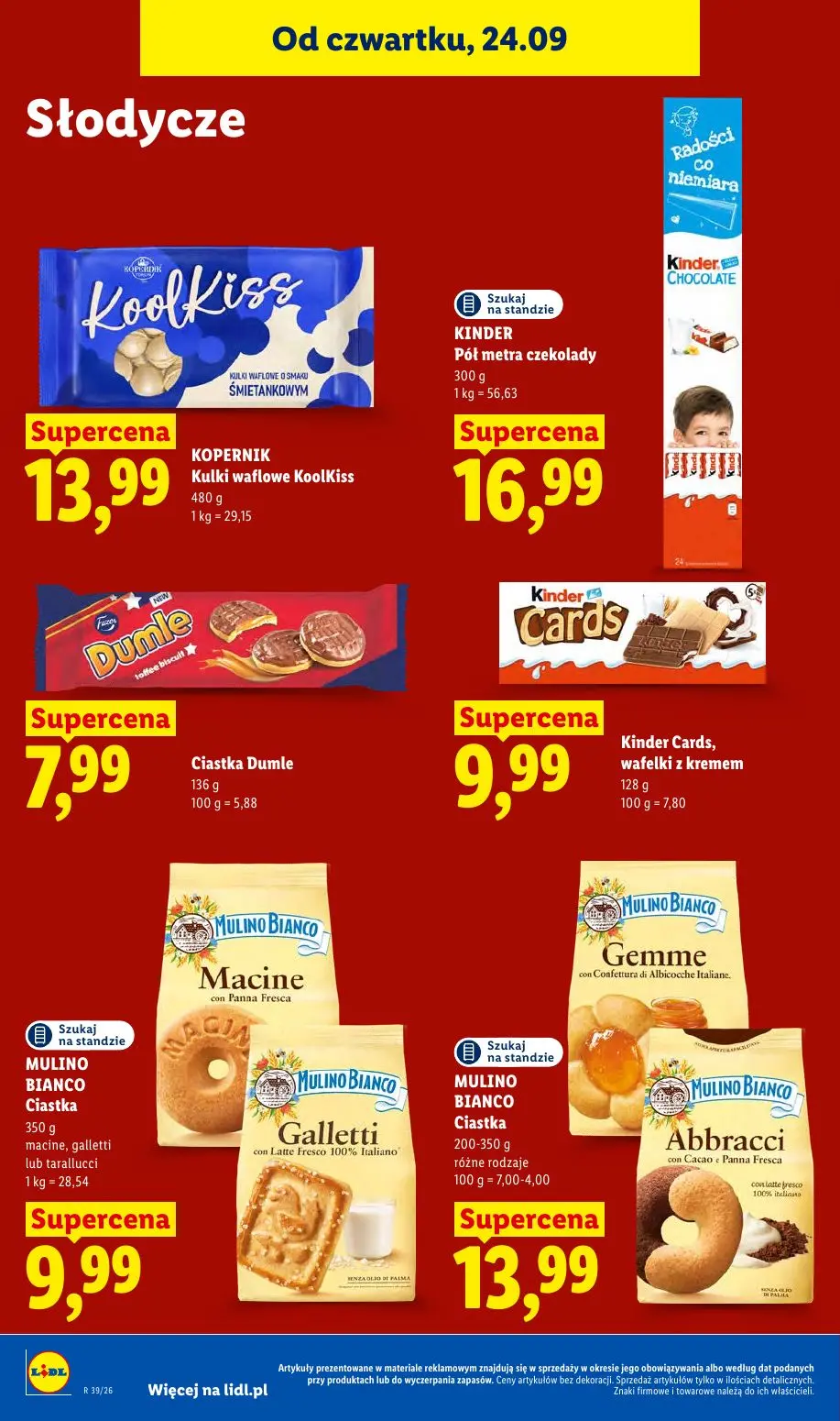 Lidl gazetka, strona 84 z 105 — KULKI WAFLOWE O SMAKU ŚMIETANKOWYM KOPERNIK Kulki waflowe KoolKiss, KINDER Pół metra czekola…