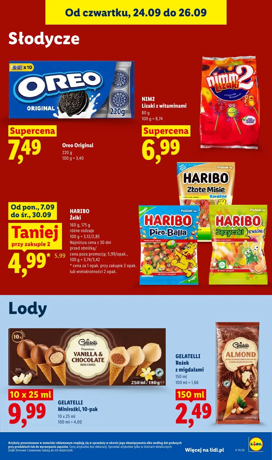 Lidl gazetka, strona 87 z 105 — HARIBO Żelki, Oreo Original, NIM2 Lizaki z witaminami