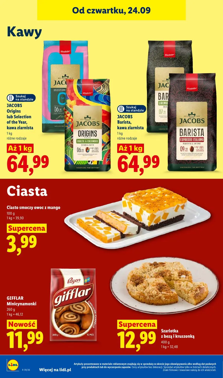 Lidl gazetka, strona 88 z 105 — JACOBS Origins lub Selection of the Year, kawa ziarnista, JACOBS Barista, kawa ziarnista, Ci…