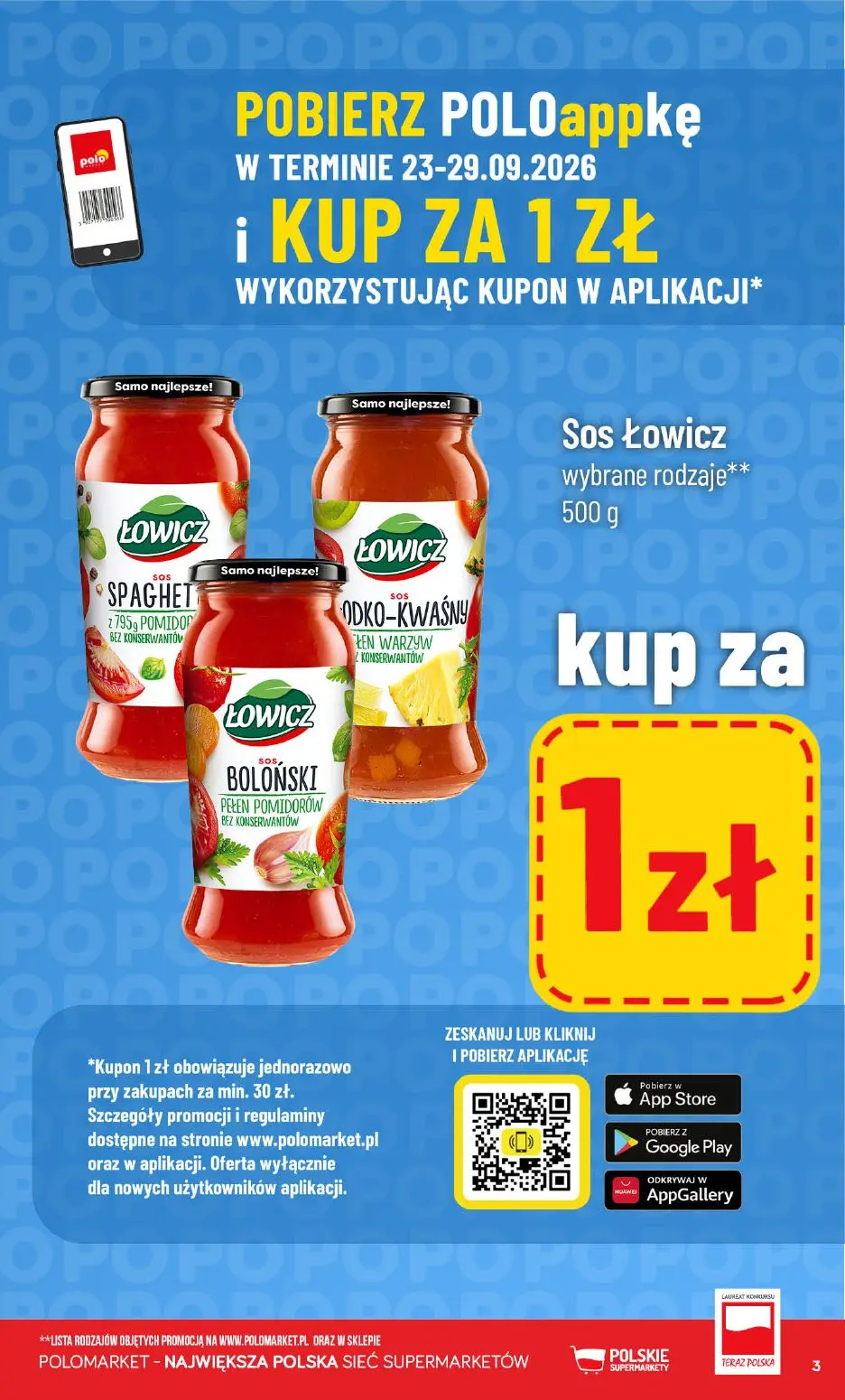 POLOmarket gazetka, strona 3 z 18 — Sos Łowicz Spaghetti, Sos Łowicz Słodko-Kwaśny, Sos Łowicz Boloński