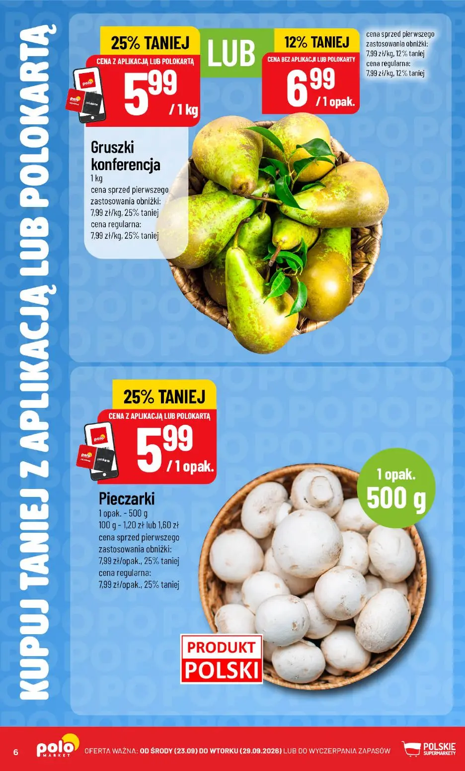 POLOmarket gazetka, strona 6 z 18 — Gruszki konferencja, Pieczarki