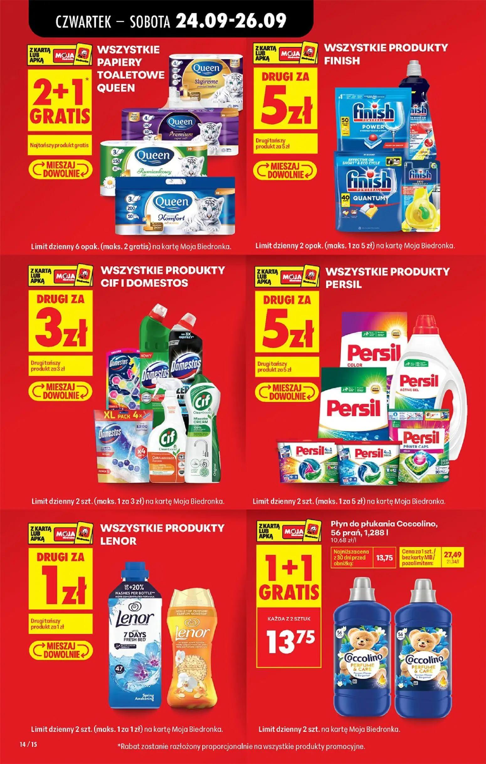 Biedronka gazetka, strona 16 z 91 — Płyn do płukania Coccolino, Wszystkie produkty Finish, Wszystkie produkty Cif i Domestos