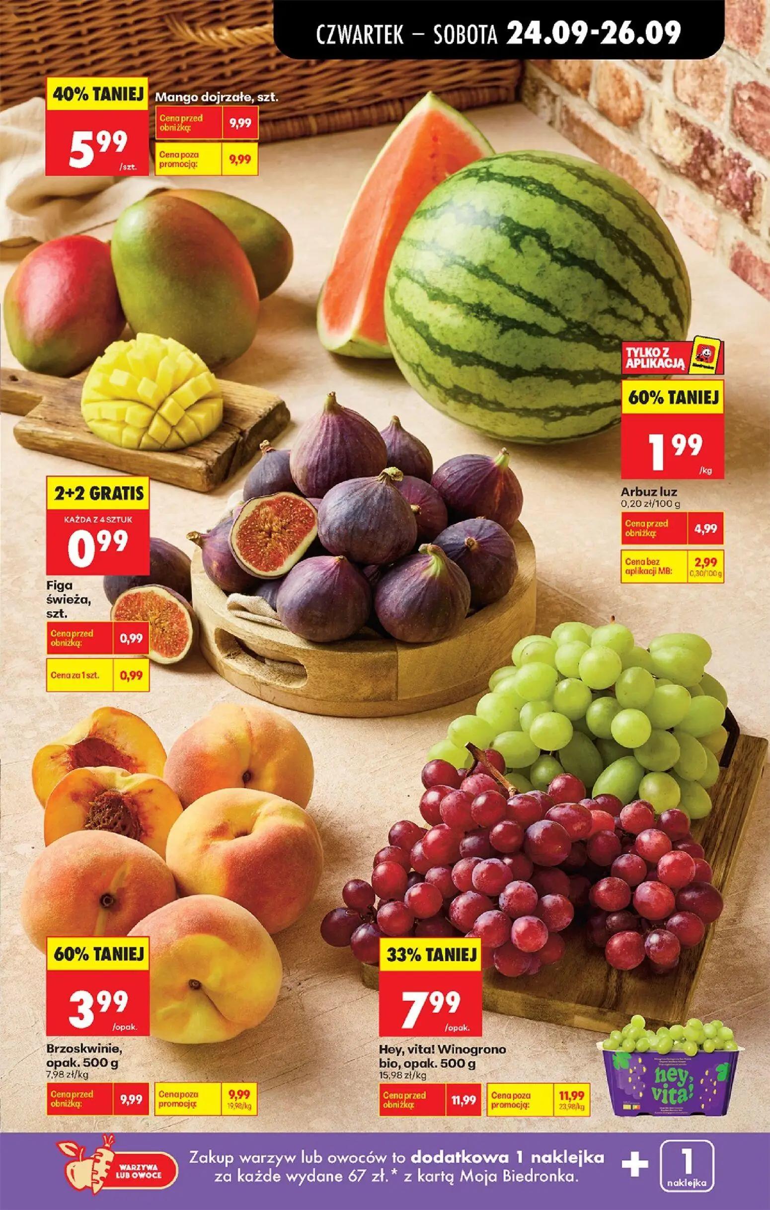 Biedronka gazetka, strona 34 z 91 — Brzoskwinie, Mango dojrzałe, Hey, vita! Winogrono bio