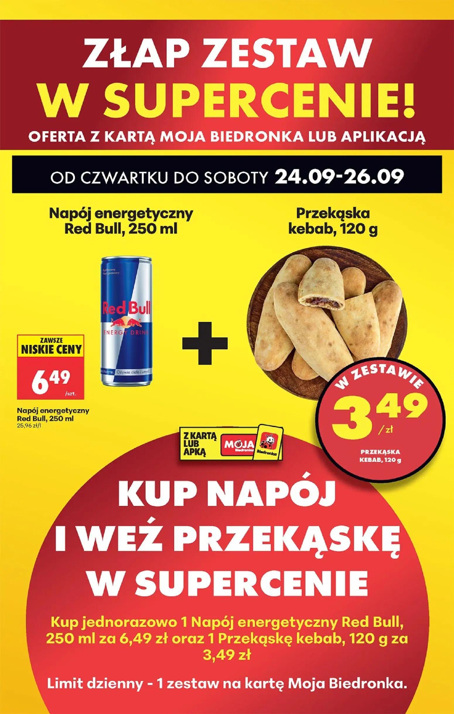 Biedronka gazetka, strona 48 z 91 — Napój energetyczny Red Bull, 250 ml, Przekąska kebab