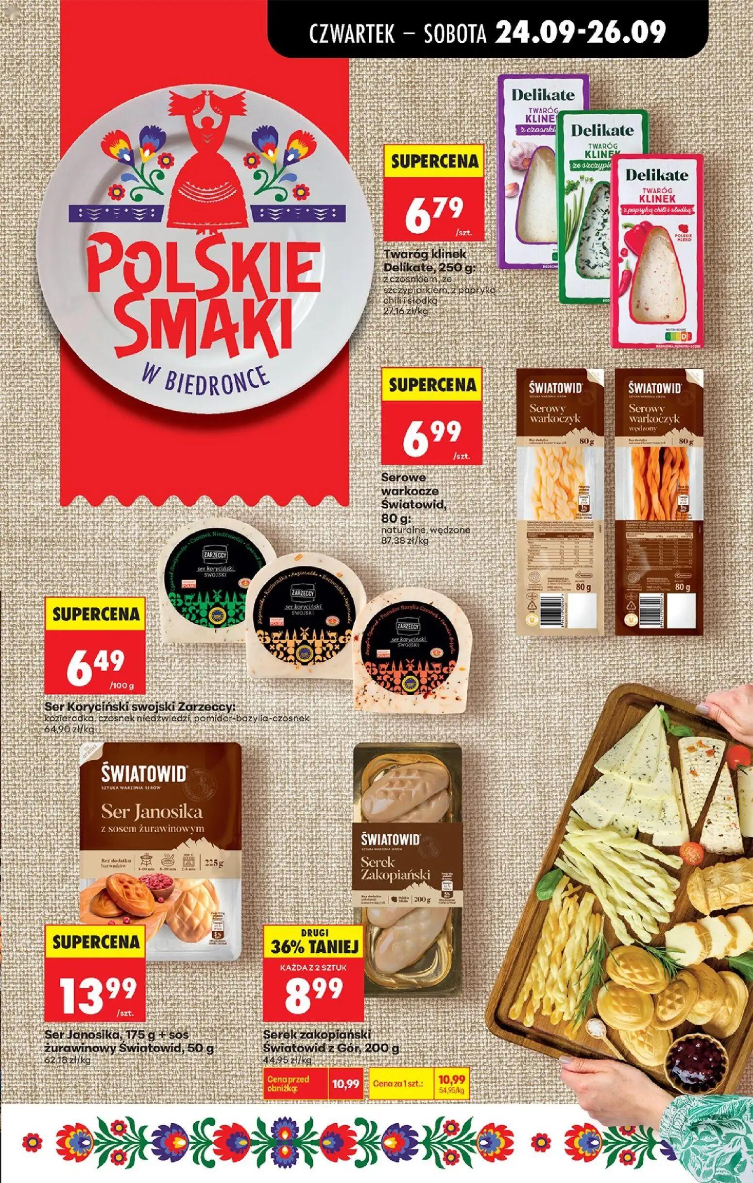 Biedronka gazetka, strona 53 z 91 — Serek zakopiański Światowid z Gór, Twaróg klinek Delikate, z czosnkiem, ze szczypiorkiem…