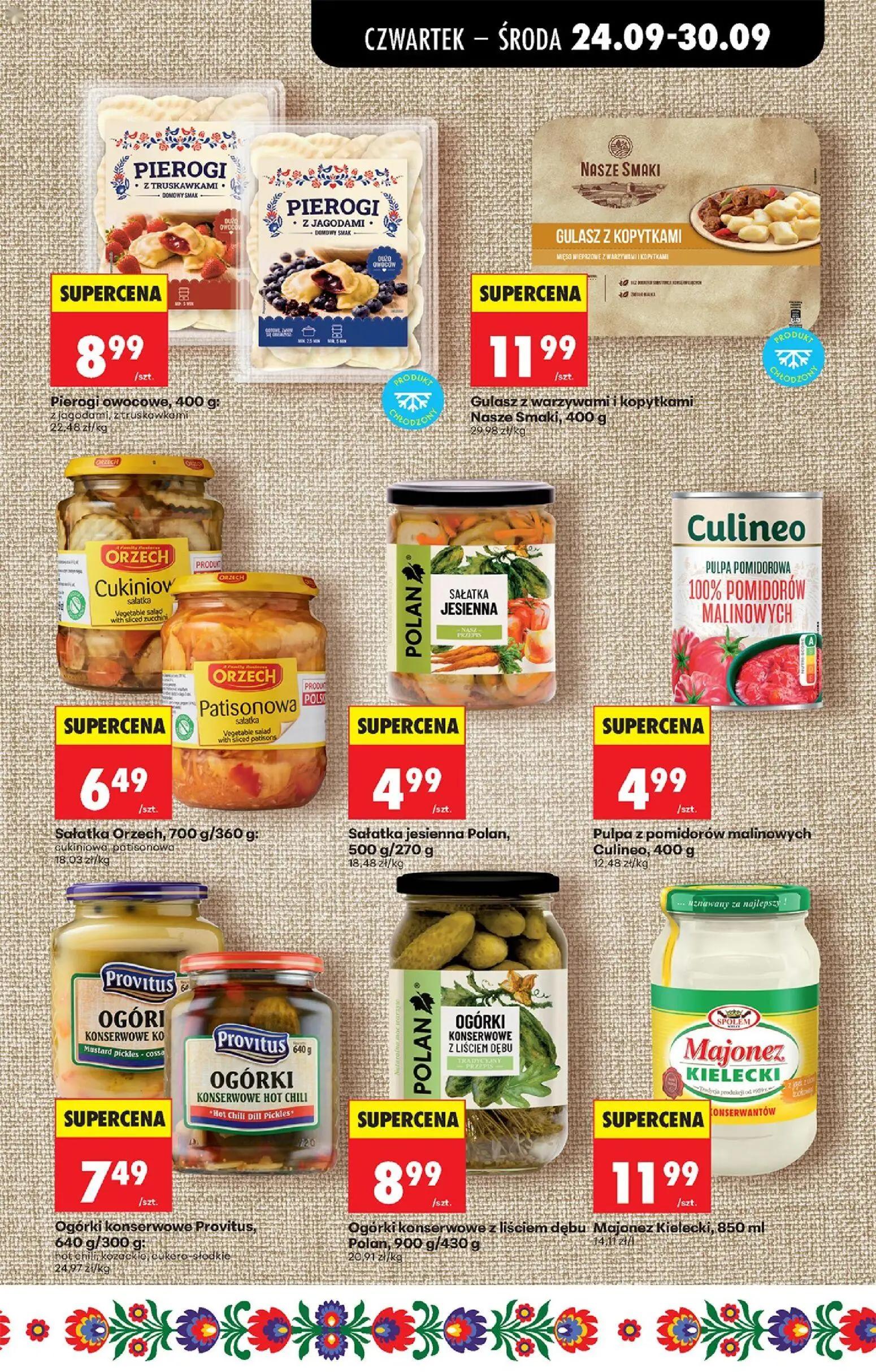 Biedronka gazetka, strona 57 z 91 — Pierogi owocowe, Gulasz z warzywami i kopytkami Nasze Smaki, Sałatka Orzech, Cukiniowa/P…