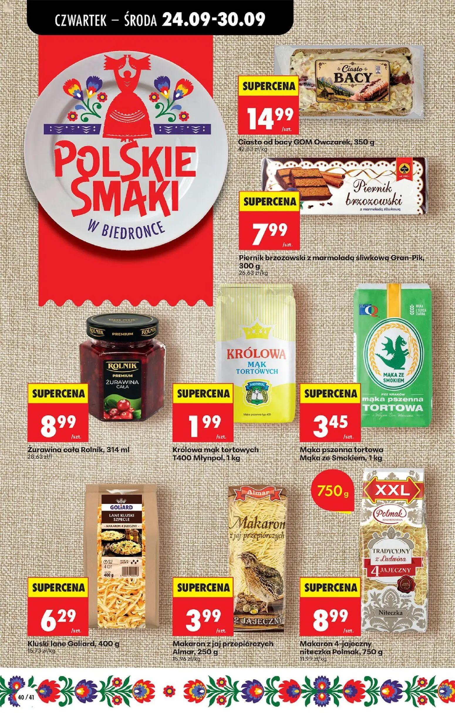 Biedronka gazetka, strona 58 z 91 — Ciasto od bacy GOM Owczarek, Piernik brzozowski z marmoladą śliwkową Gran-Pik, Żurawina …